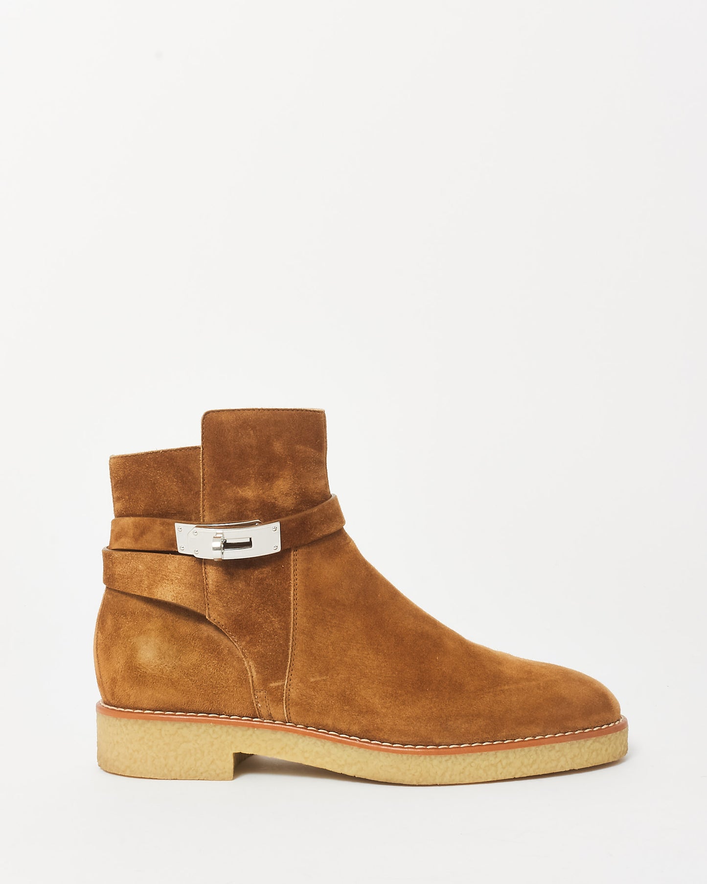 Hermès Brown Suede SHW Follow Ankle Boots - 39