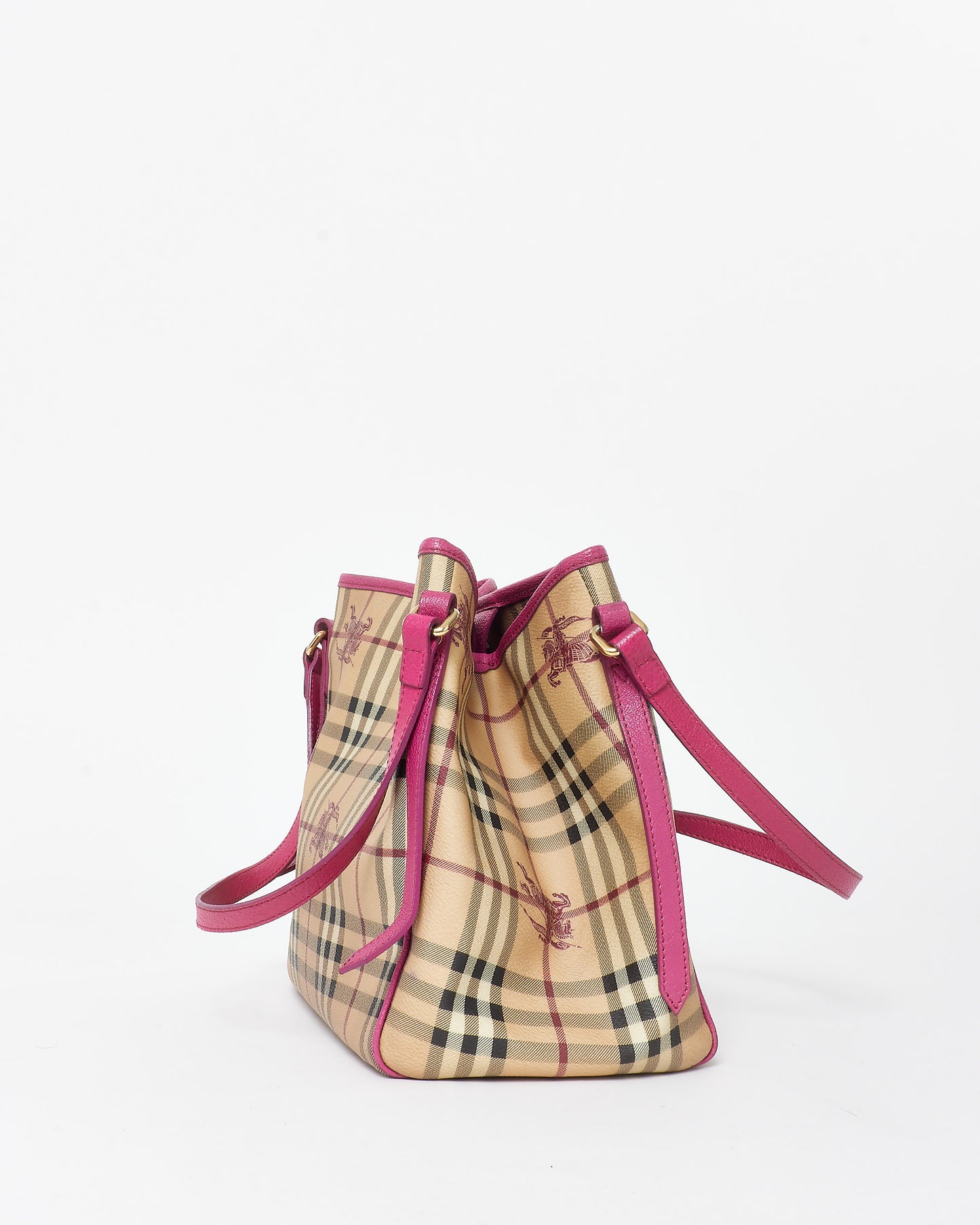 Burberry Haymarket Check Coated Canvas & Pink Canterbury Bag