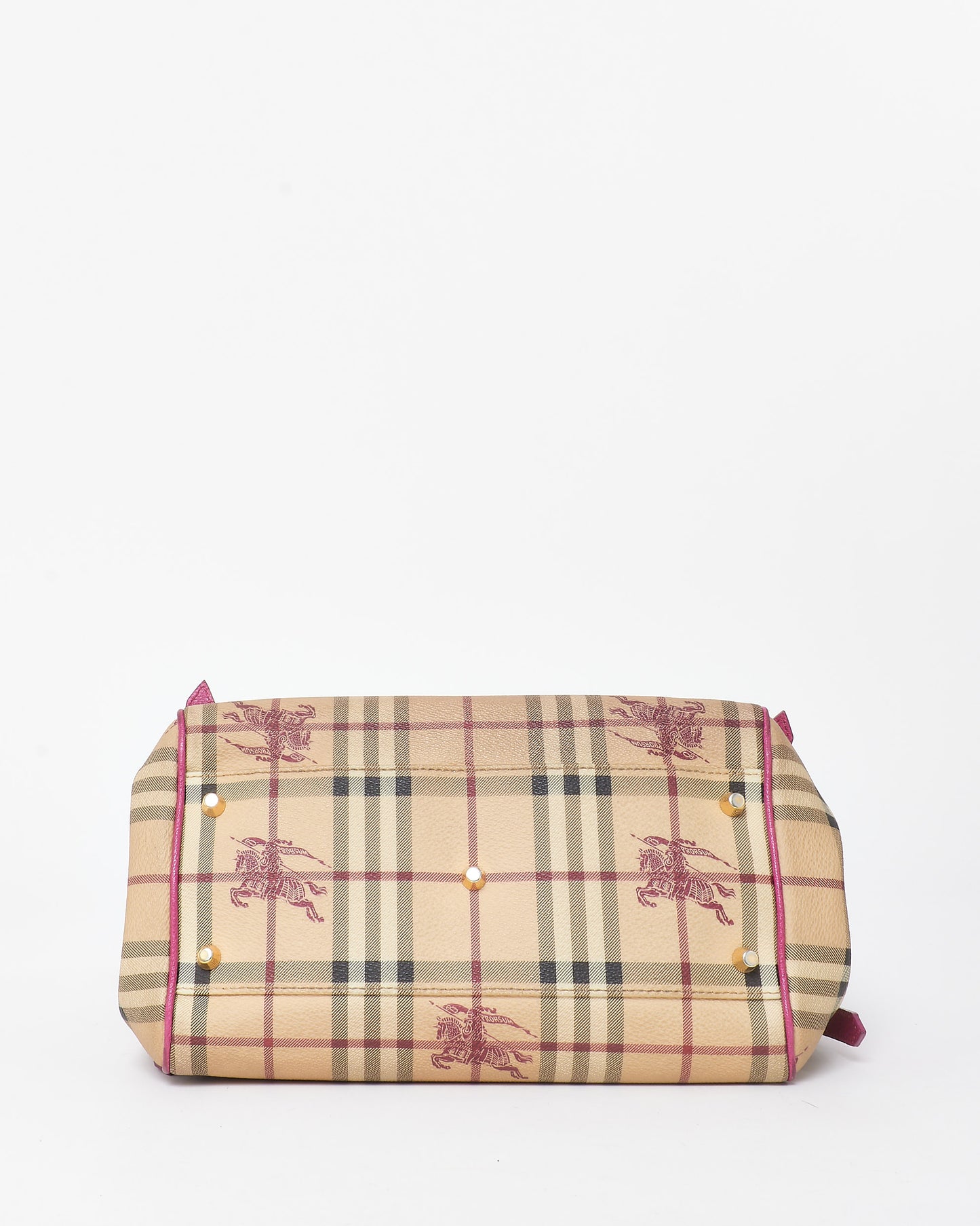 Burberry Haymarket Check Coated Canvas & Pink Canterbury Bag