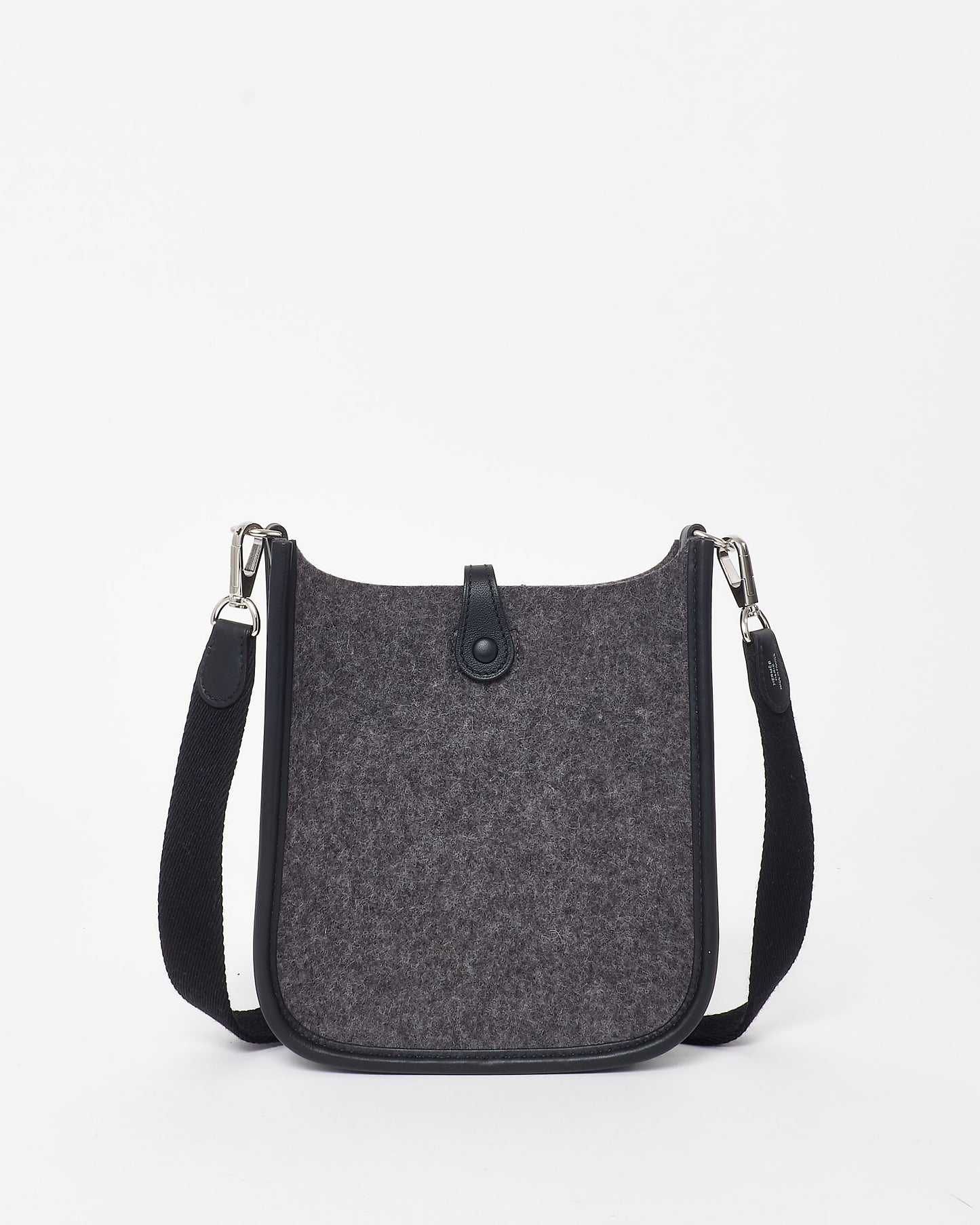 Hermès Grey Felt & Black Leather Evelyne TPM Crossbody Bag