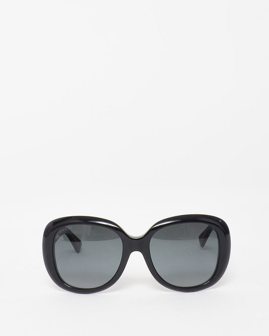 Gucci Black Acetate GG0140SA Oversized Round Logo Sunglasses