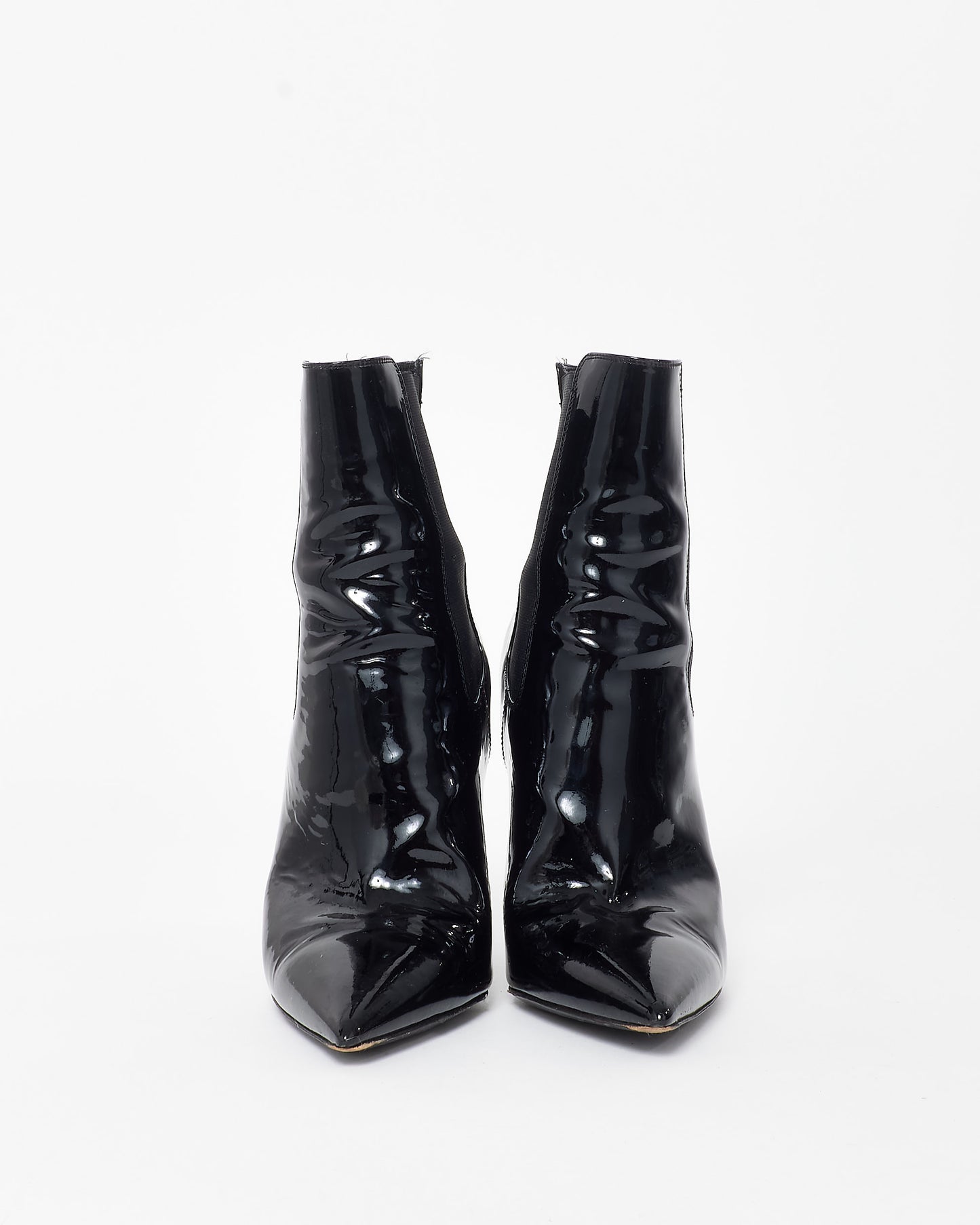 Saint Laurent Black Patent Leather Opyum Boots - 39