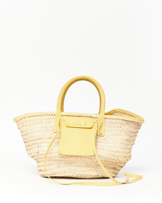 Jacquemus Beige & Yellow Straw 'Le Panier Soli' Tote