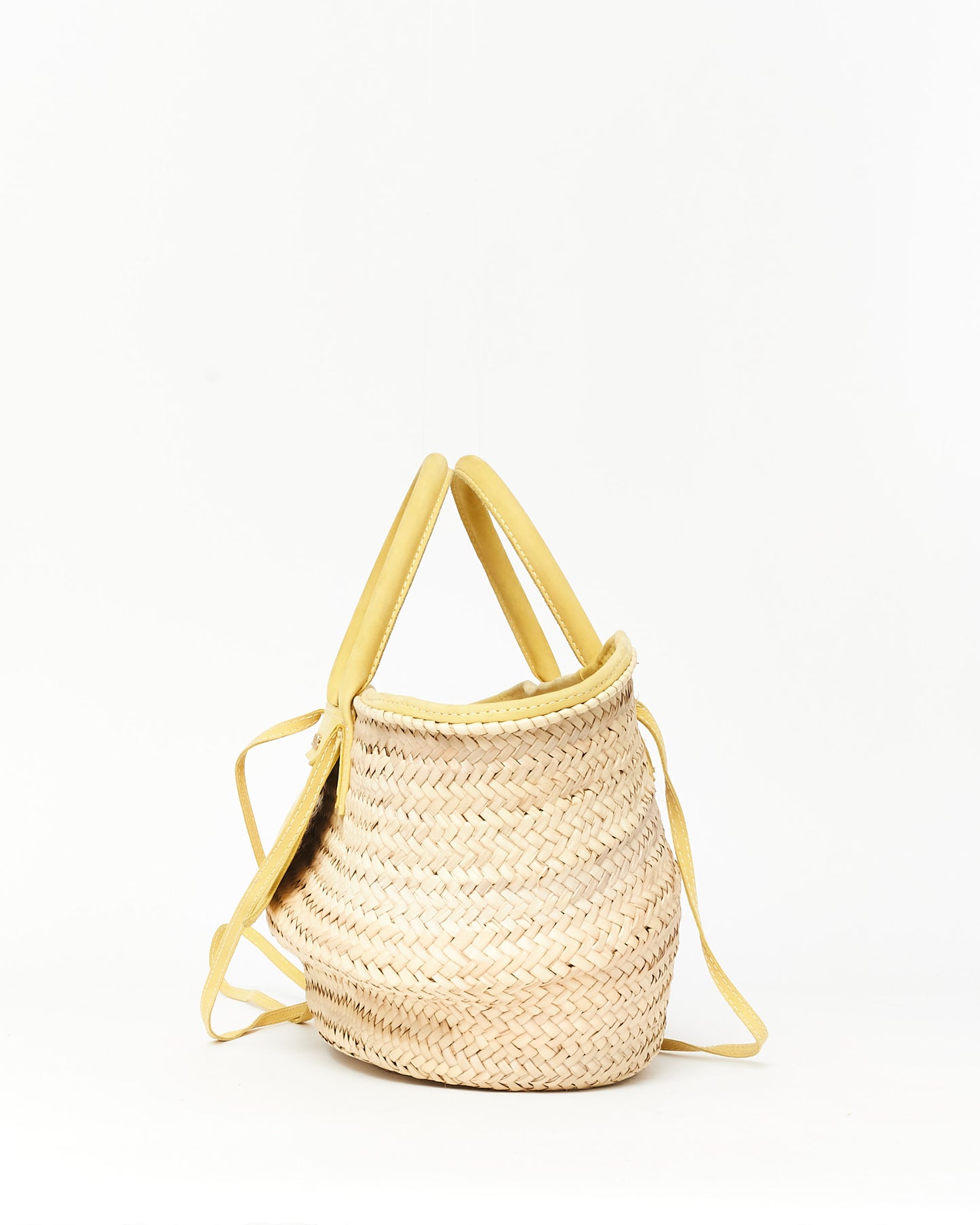 Jacquemus Beige & Yellow Straw 'Le Panier Soli' Tote