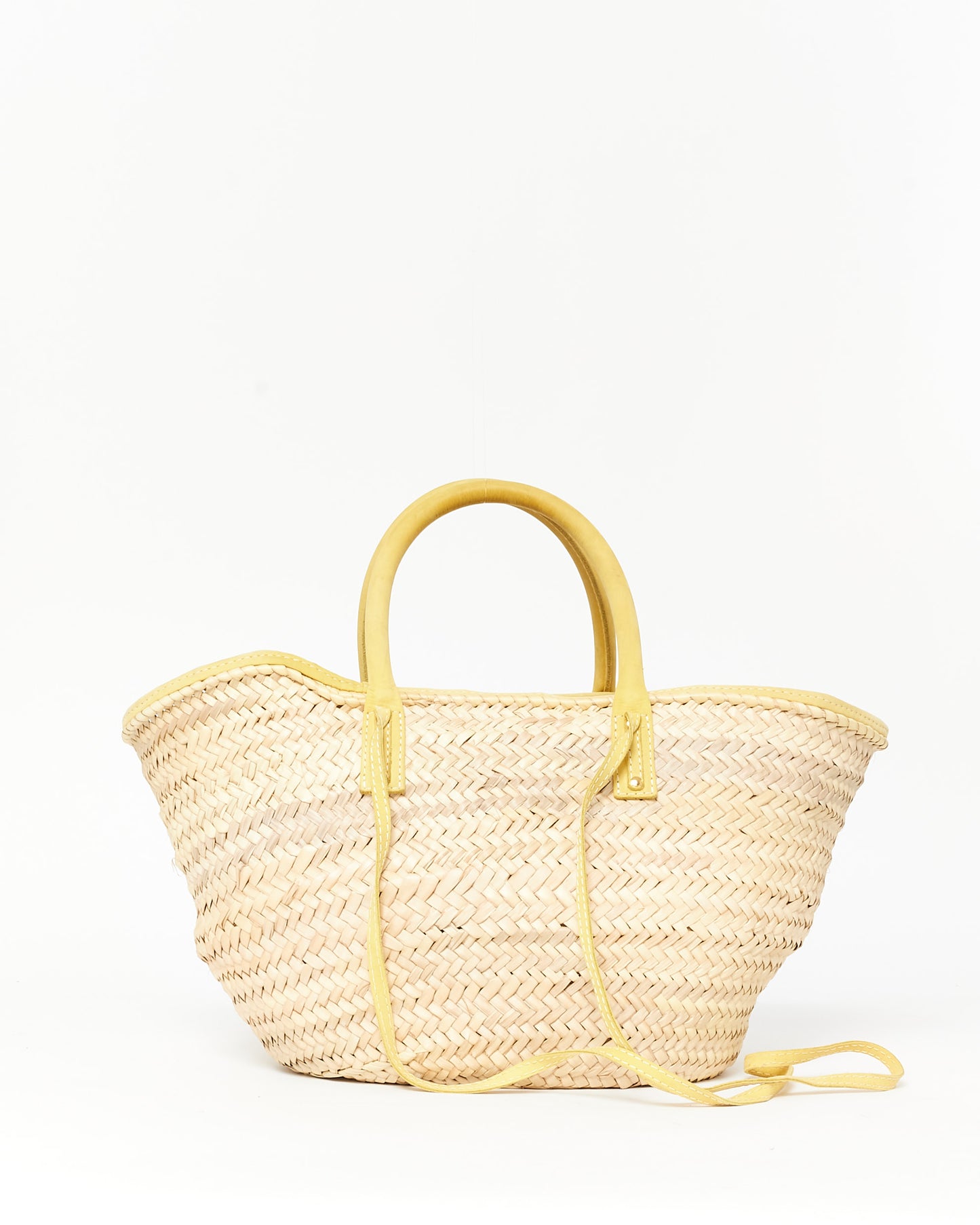 Jacquemus Beige & Yellow Straw 'Le Panier Soli' Tote