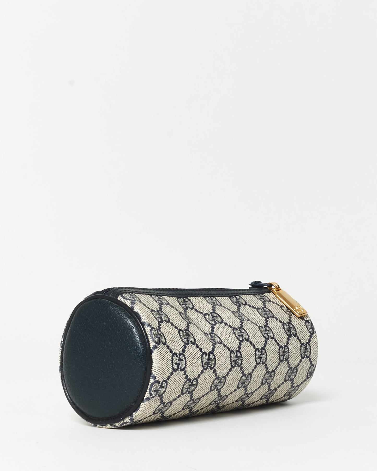 Gucci Vintage Beige & Navy Coated Canvas Cosmetic Pouch