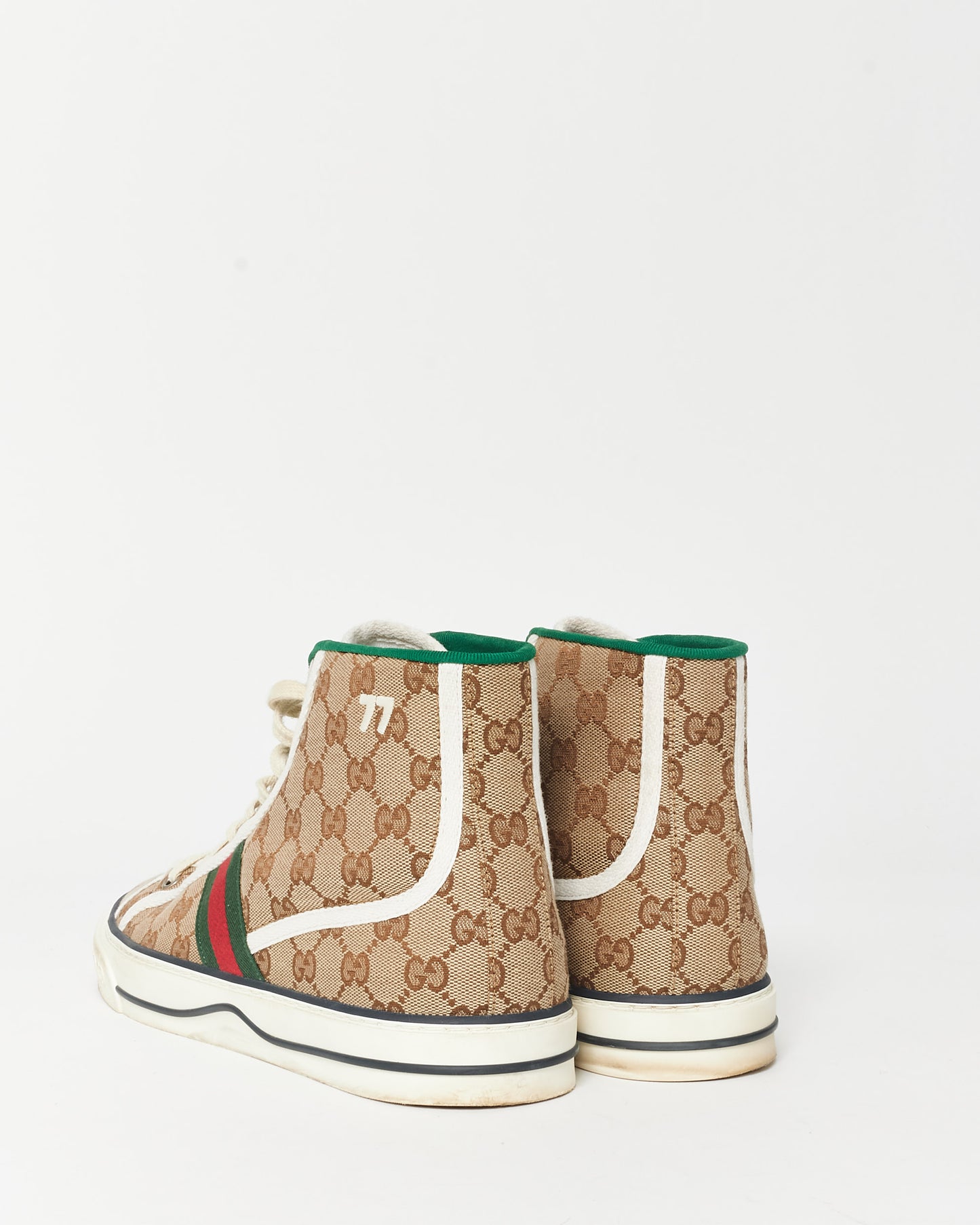 Gucci Monogram Coated Canvas Web High Top Sneakers - 10 MEN