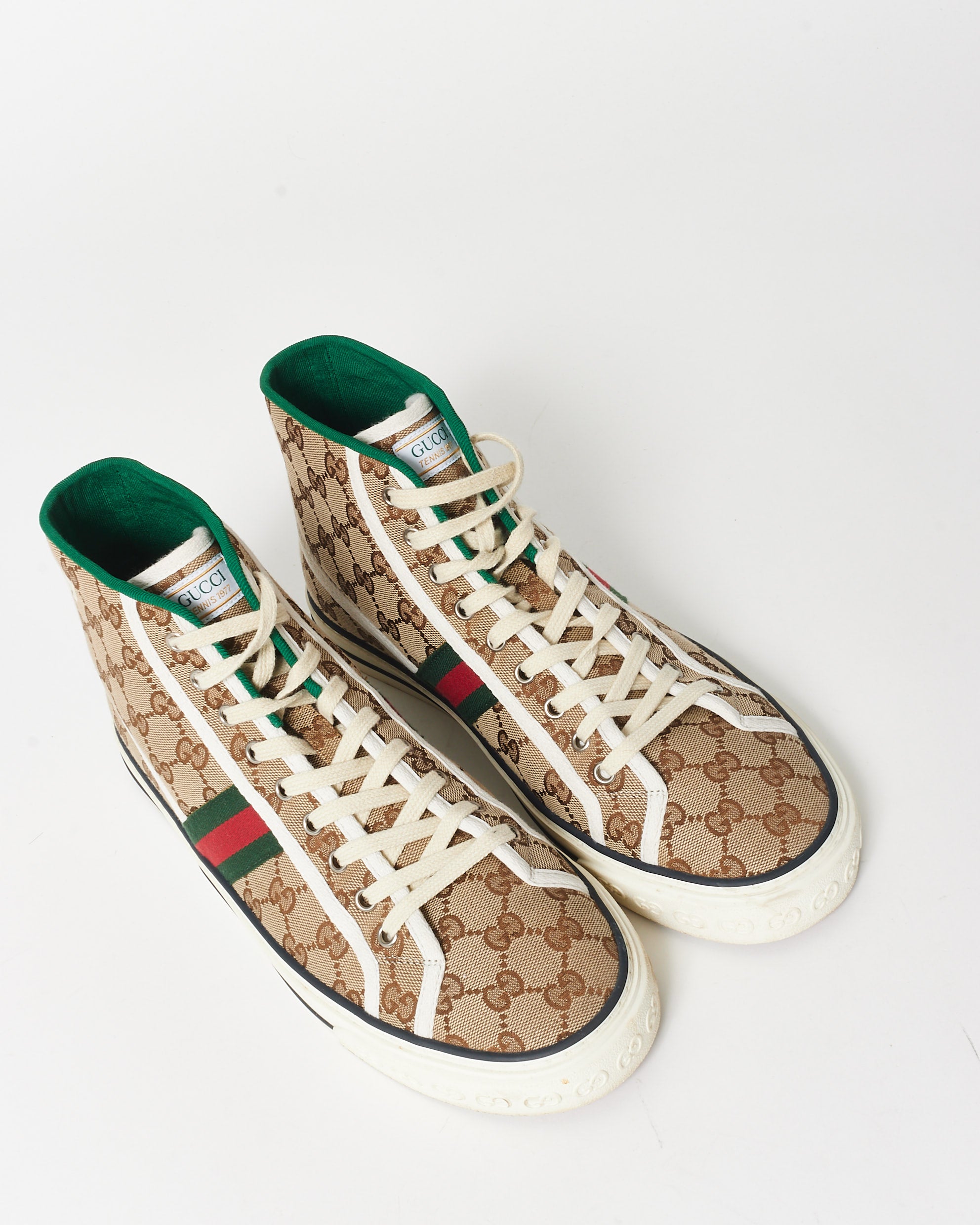 Buy Gucci Monogram Coated Canvas Web High Top Sneakers 10 MEN Authenticated Pre Owned RETYCHE