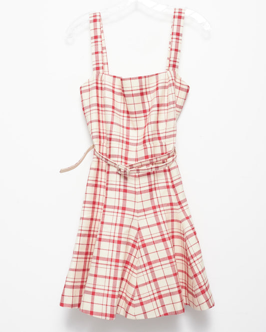 Dior White & Pink Plaid Cardigan & Dress Set - US 6