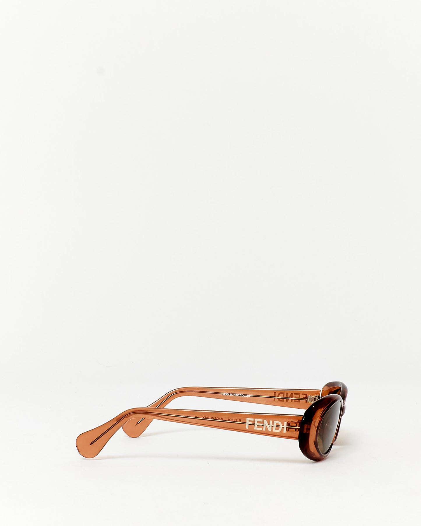 Fendi Brown Acetate Slim Oval Sunglasses MOD SL7066