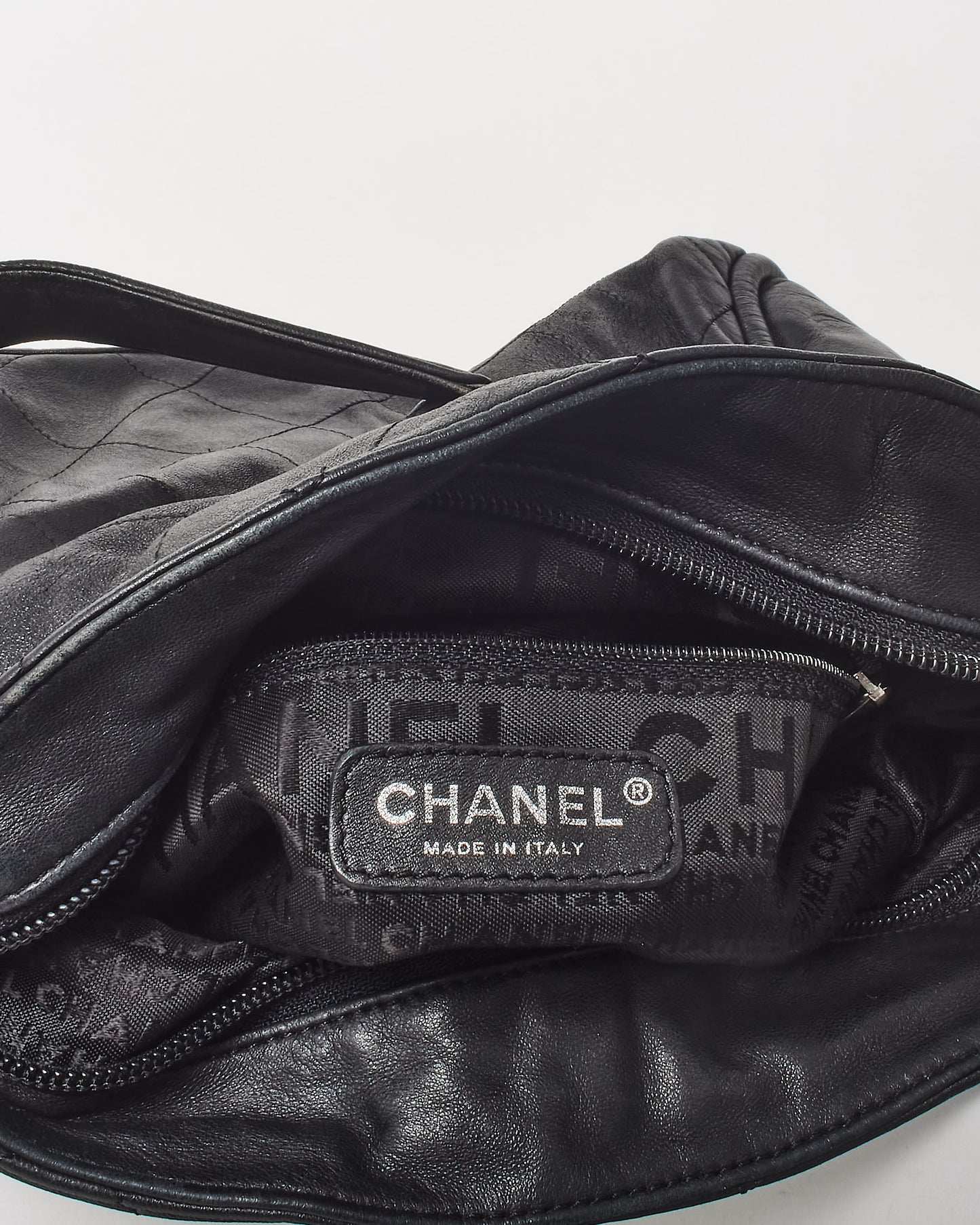 Chanel Black Leather Ultimate Soft Small Hobo Handbag