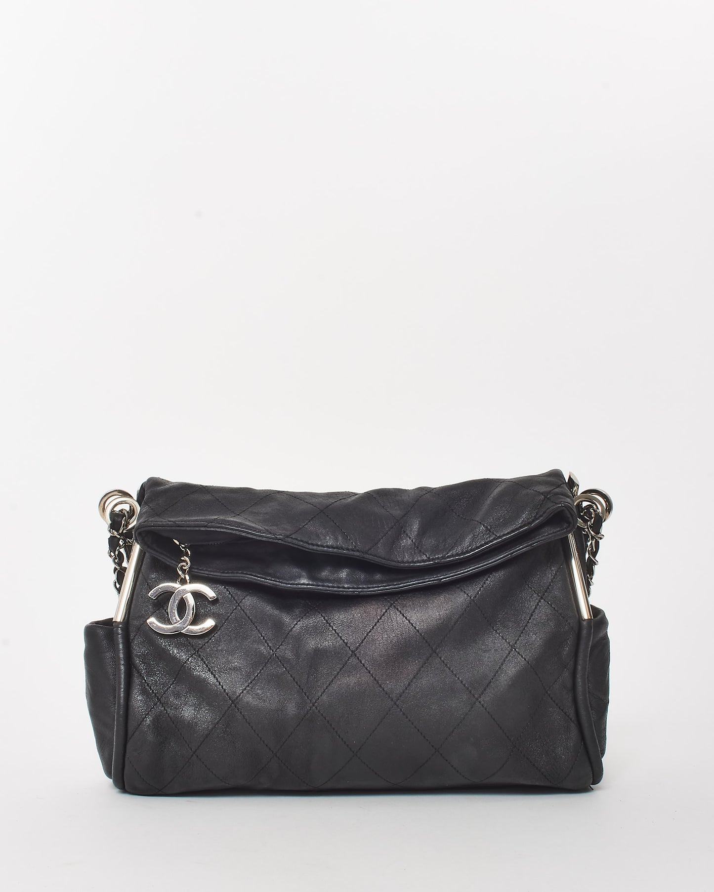 Chanel Black Leather Ultimate Soft Small Hobo Handbag