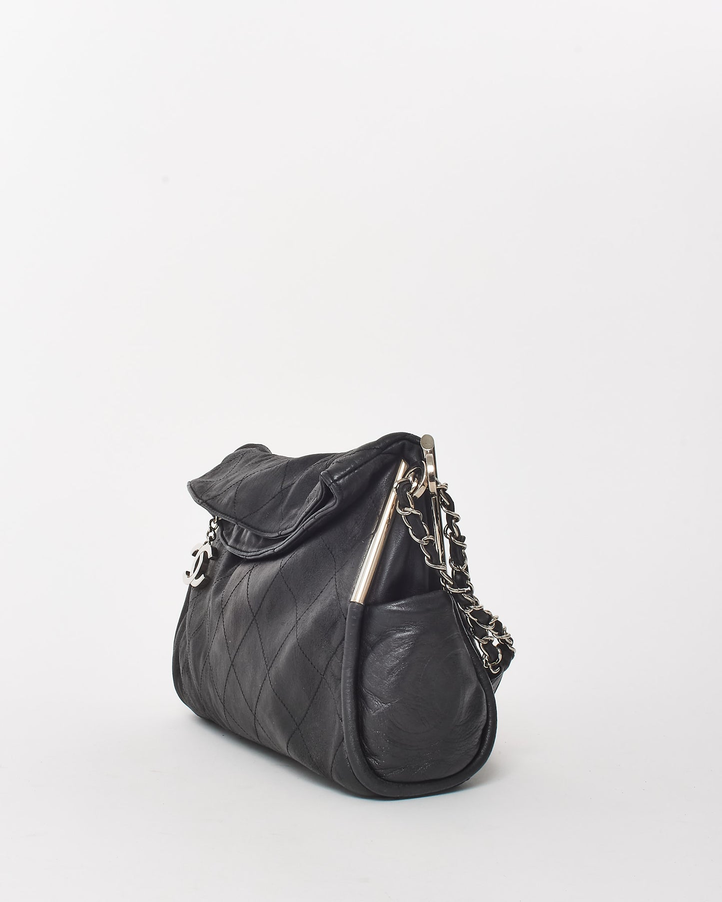 Chanel Black Leather Ultimate Soft Small Hobo Handbag