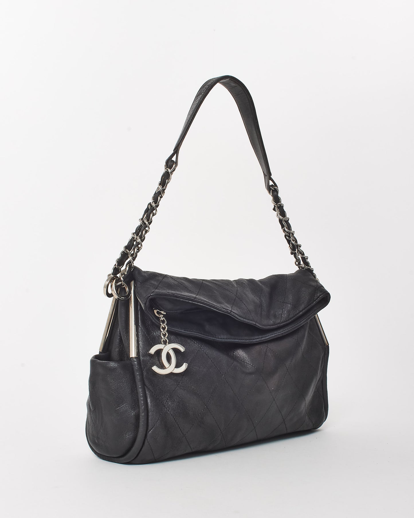 Chanel Black Leather Ultimate Soft Small Hobo Handbag