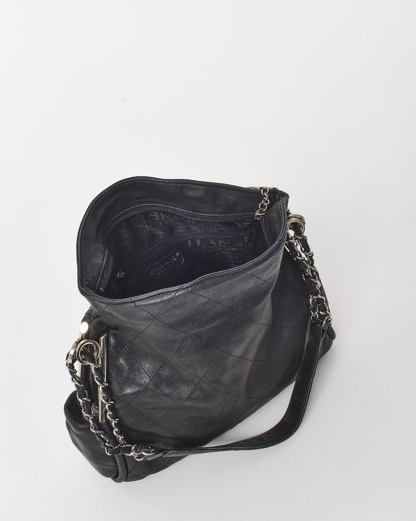 Chanel Black Leather Ultimate Soft Small Hobo Handbag