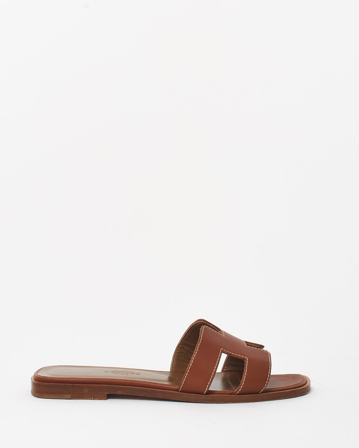 Hermès Gold (Tan) Leather Oran Sandals - 35