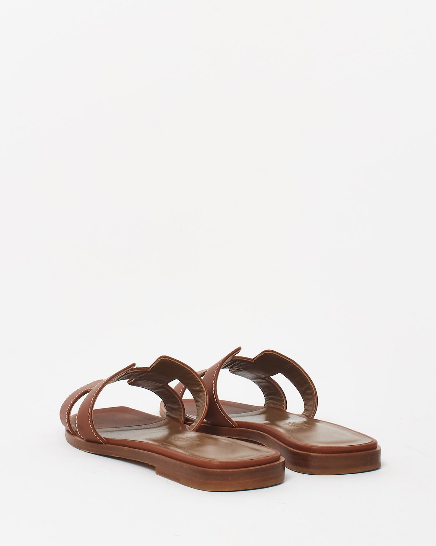 Hermès Gold (Tan) Leather Oran Sandals - 35