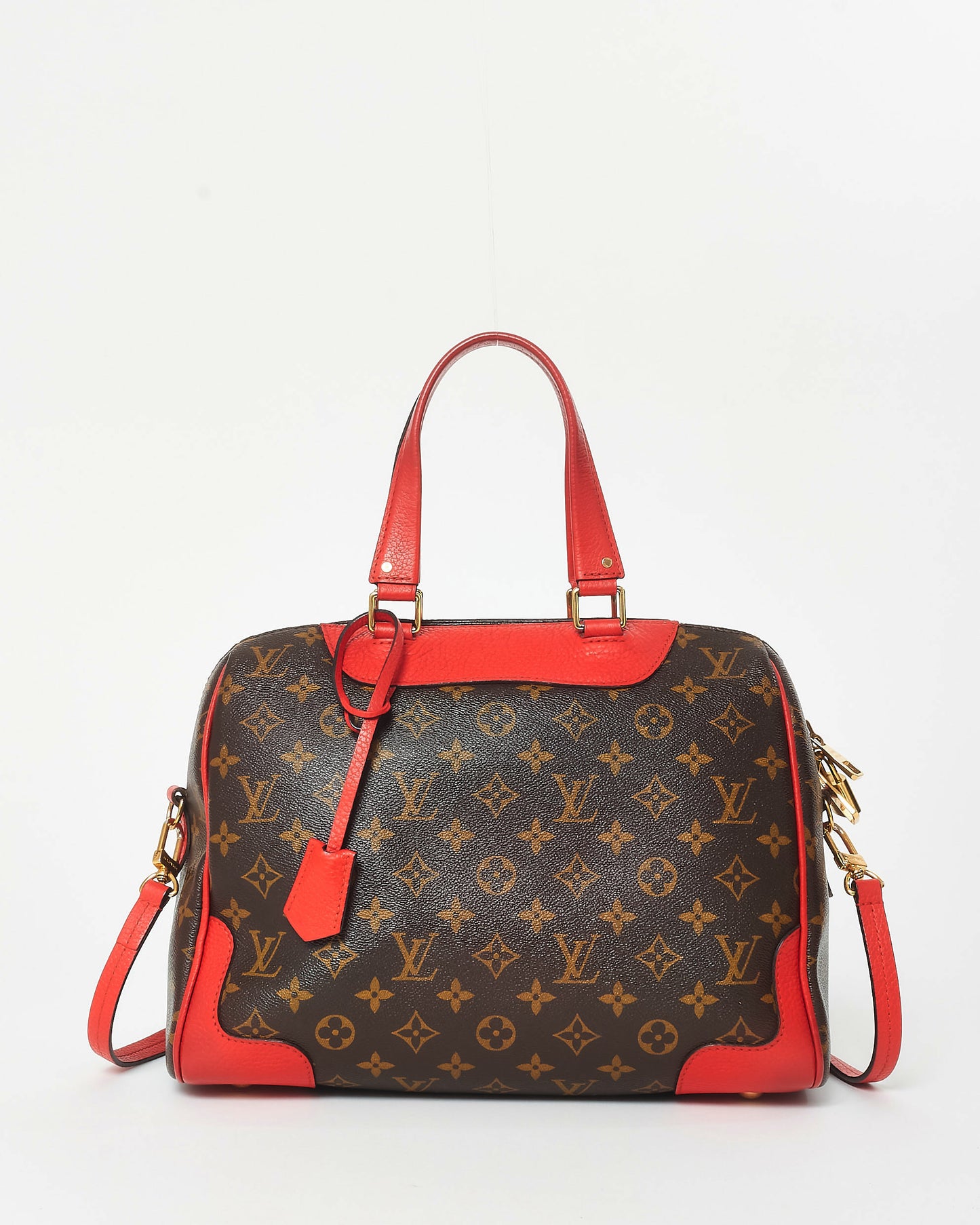 Louis Vuitton Monogram Coated Canvas & Red Retiro NM Bag