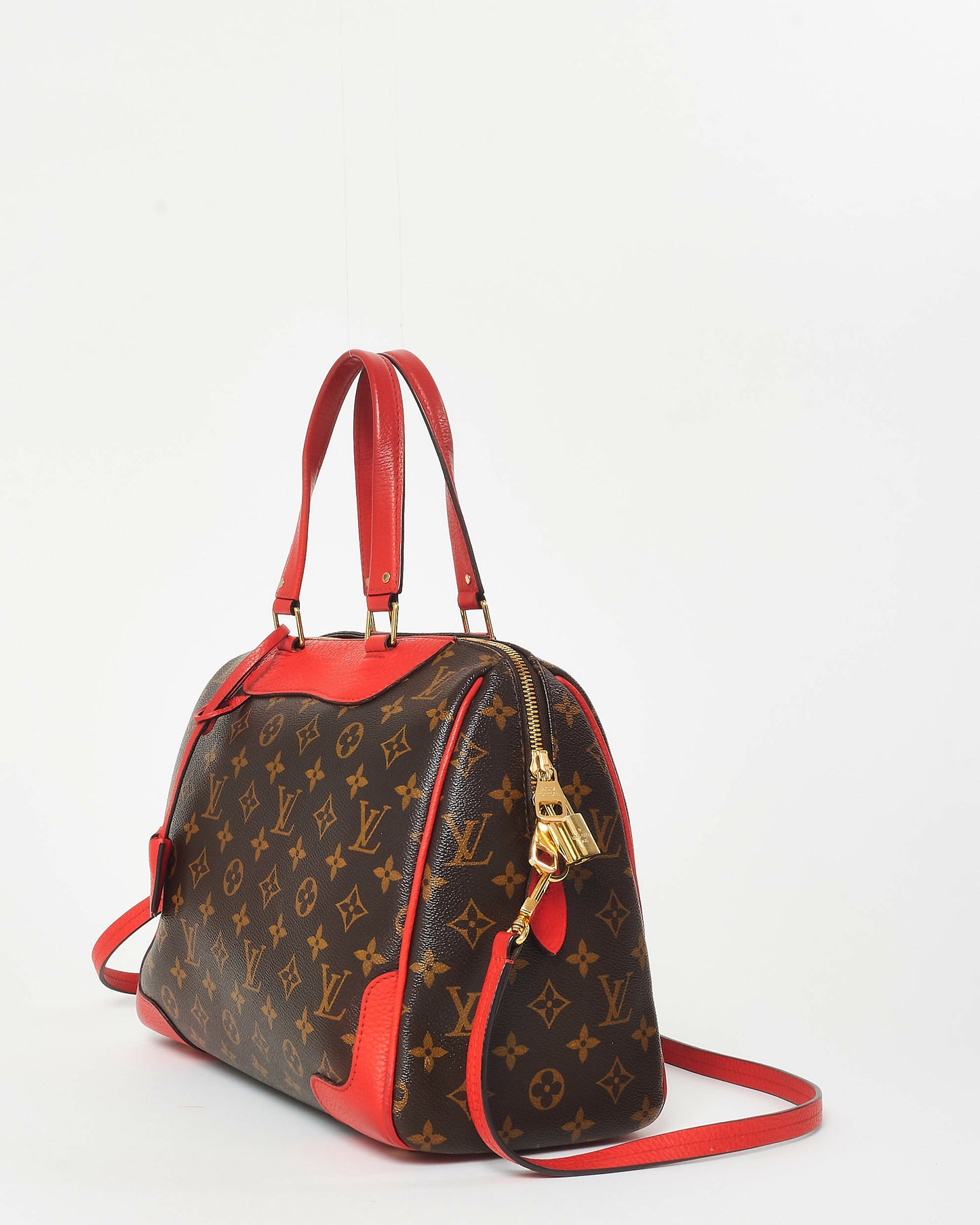 Louis Vuitton Monogram Coated Canvas & Red Retiro NM Bag