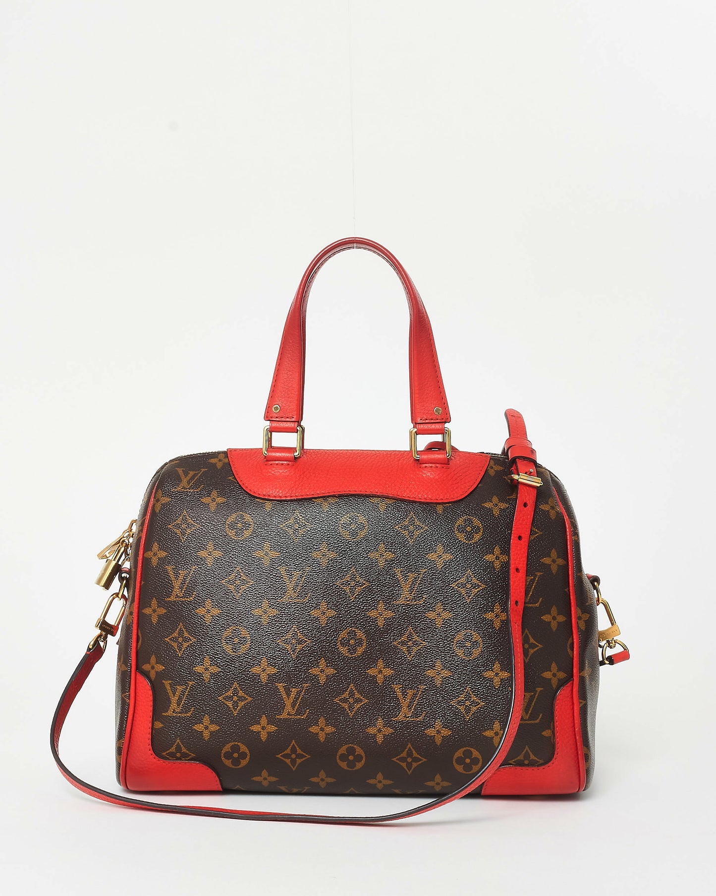 Louis Vuitton Monogram Coated Canvas & Red Retiro NM Bag