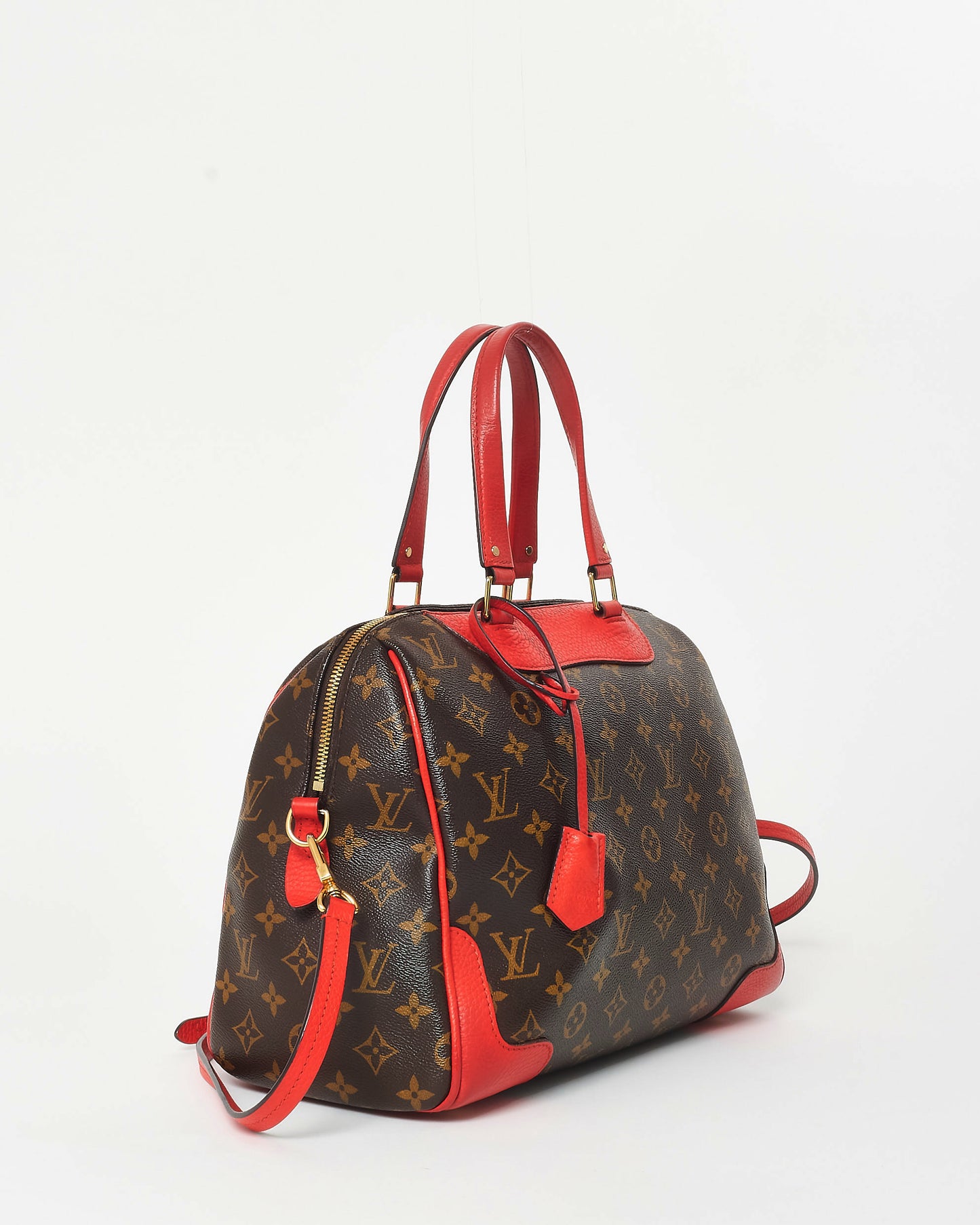 Louis Vuitton Monogram Coated Canvas & Red Retiro NM Bag