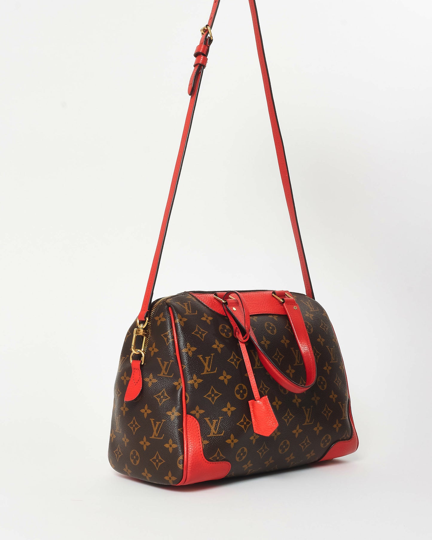 Louis Vuitton Monogram Coated Canvas & Red Retiro NM Bag