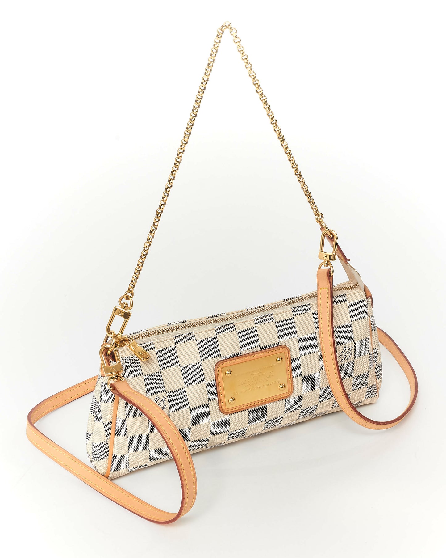 Louis Vuitton Damier Azur Coated Canvas Eva Crossbody Clutch Bag