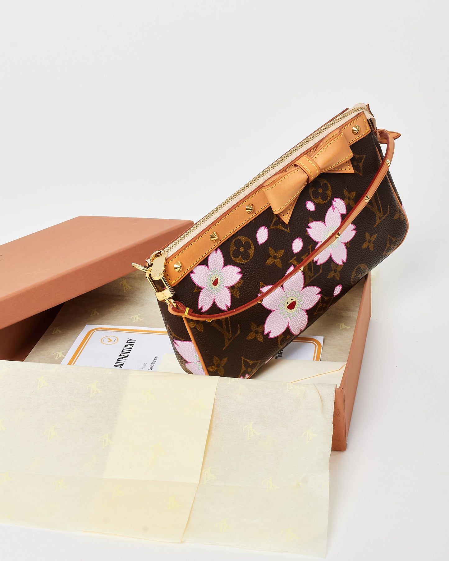 Louis Vuitton Monogram Coated Canvas Cherry Blossom Takashi Murakami Pochette D'Accessoires