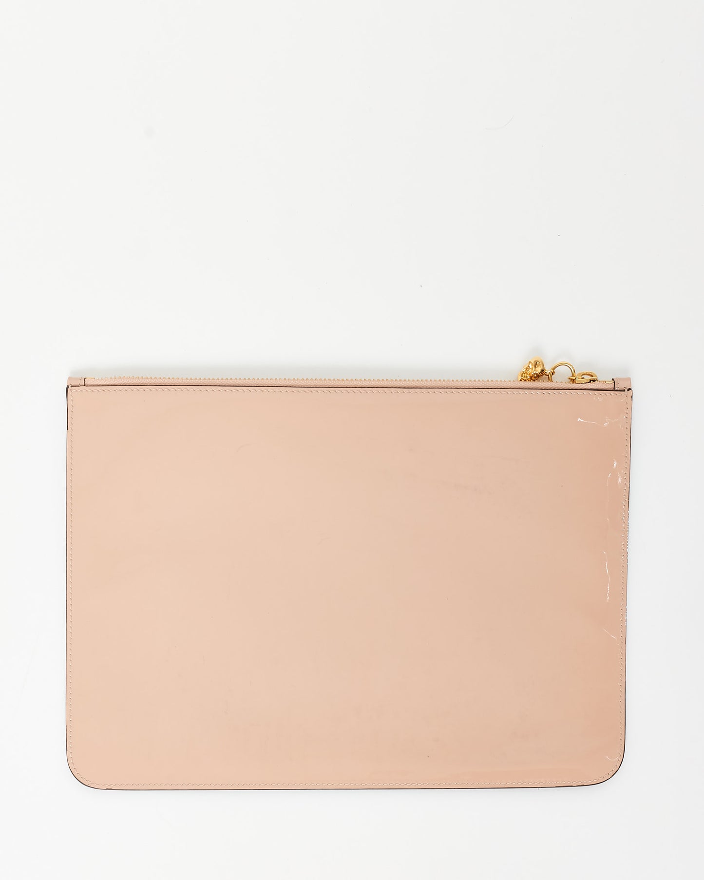 Alexander McQueen Beige Patent Leather Clutch Pouch