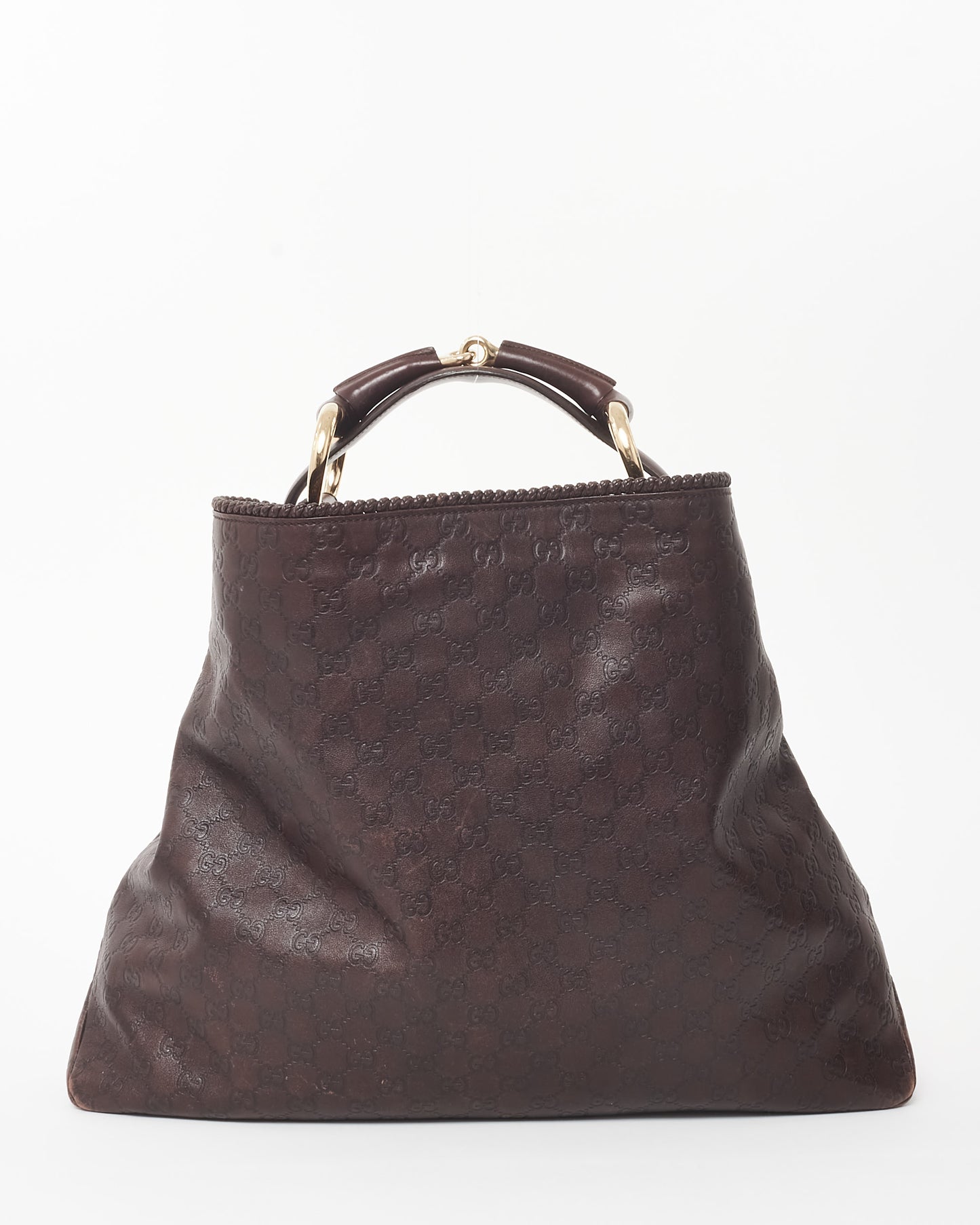 Gucci Brown Leather Guccissima Horsebit Shoulder Bag