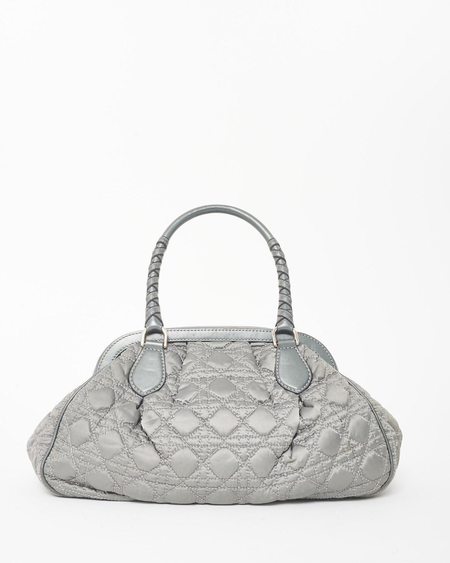 Dior Vintage Grey Cannage Satin Charming Doctor Bag