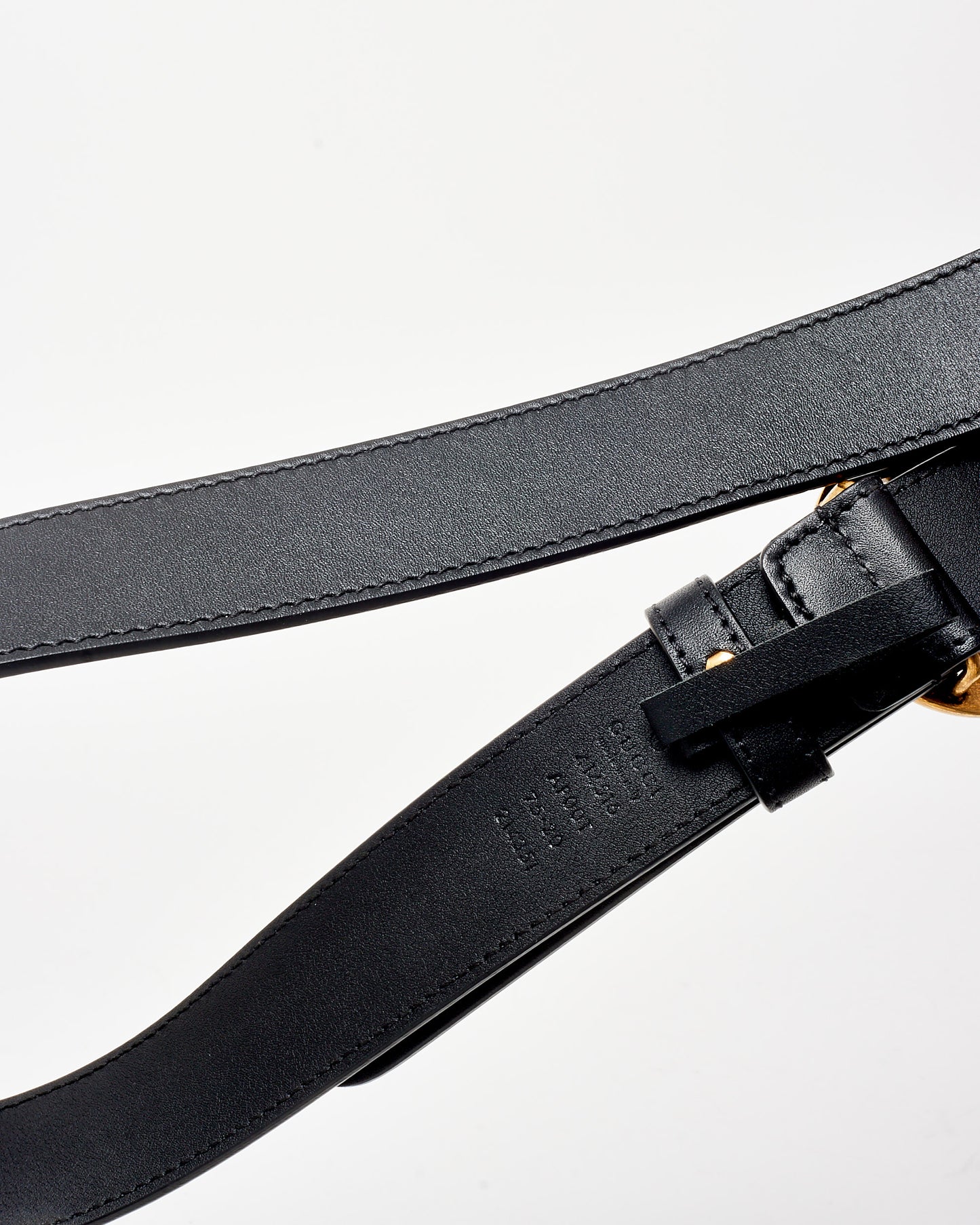 Gucci Black Leather Medium Width GG Marmont Belt - 75/30