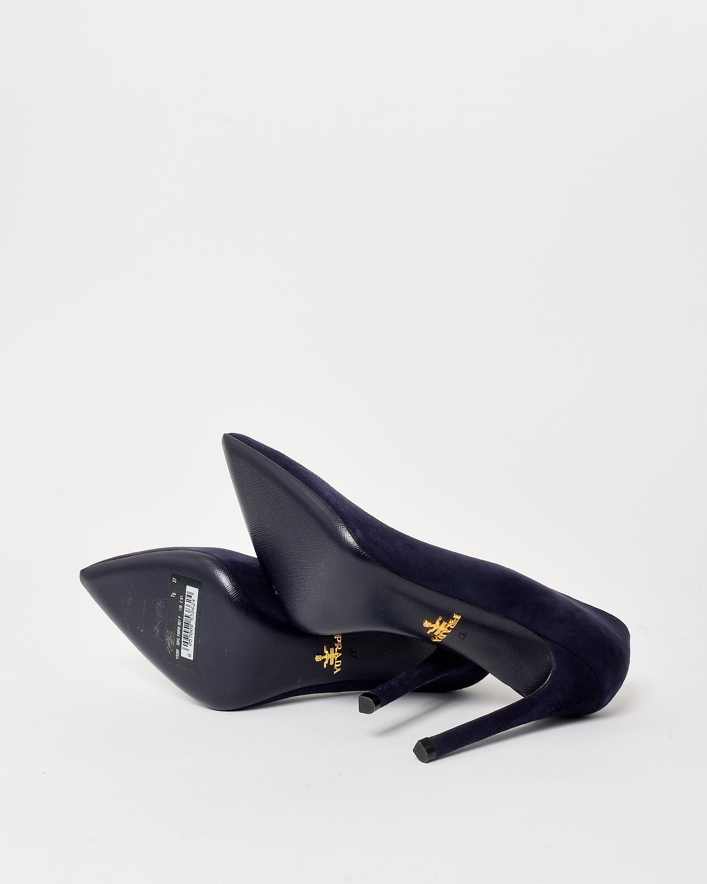 Prada Navy Blue Suede Pumps - 37