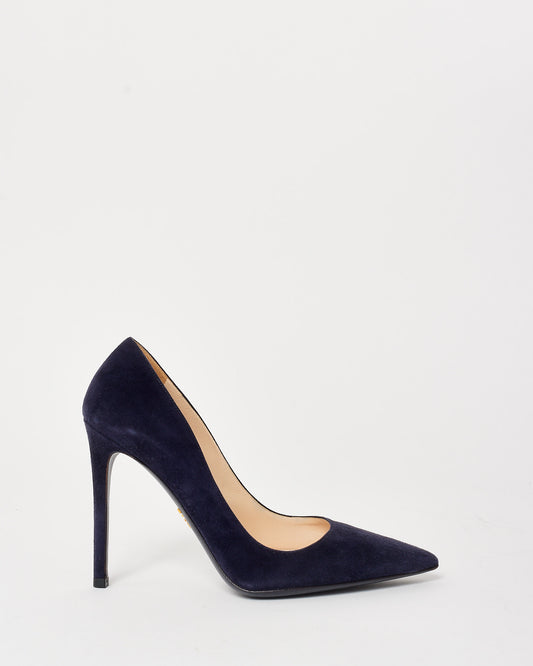 Prada Navy Blue Suede Pumps - 37