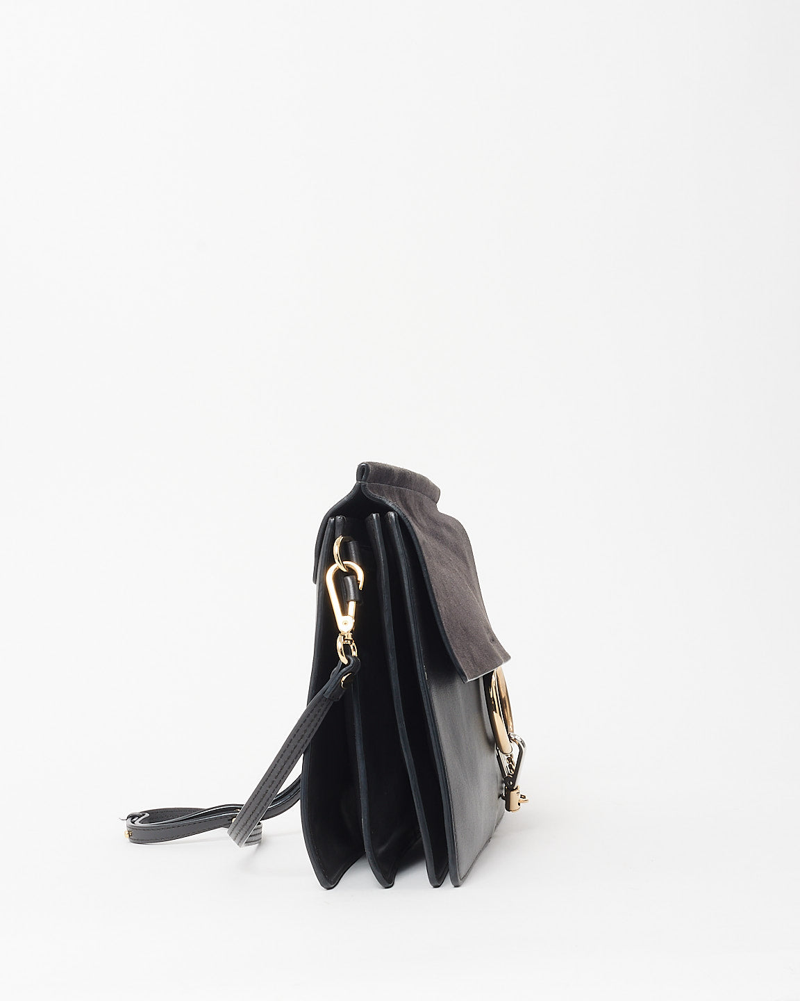 Chloé Dark Charcoal Grey Faye Medium Crossbody Bag