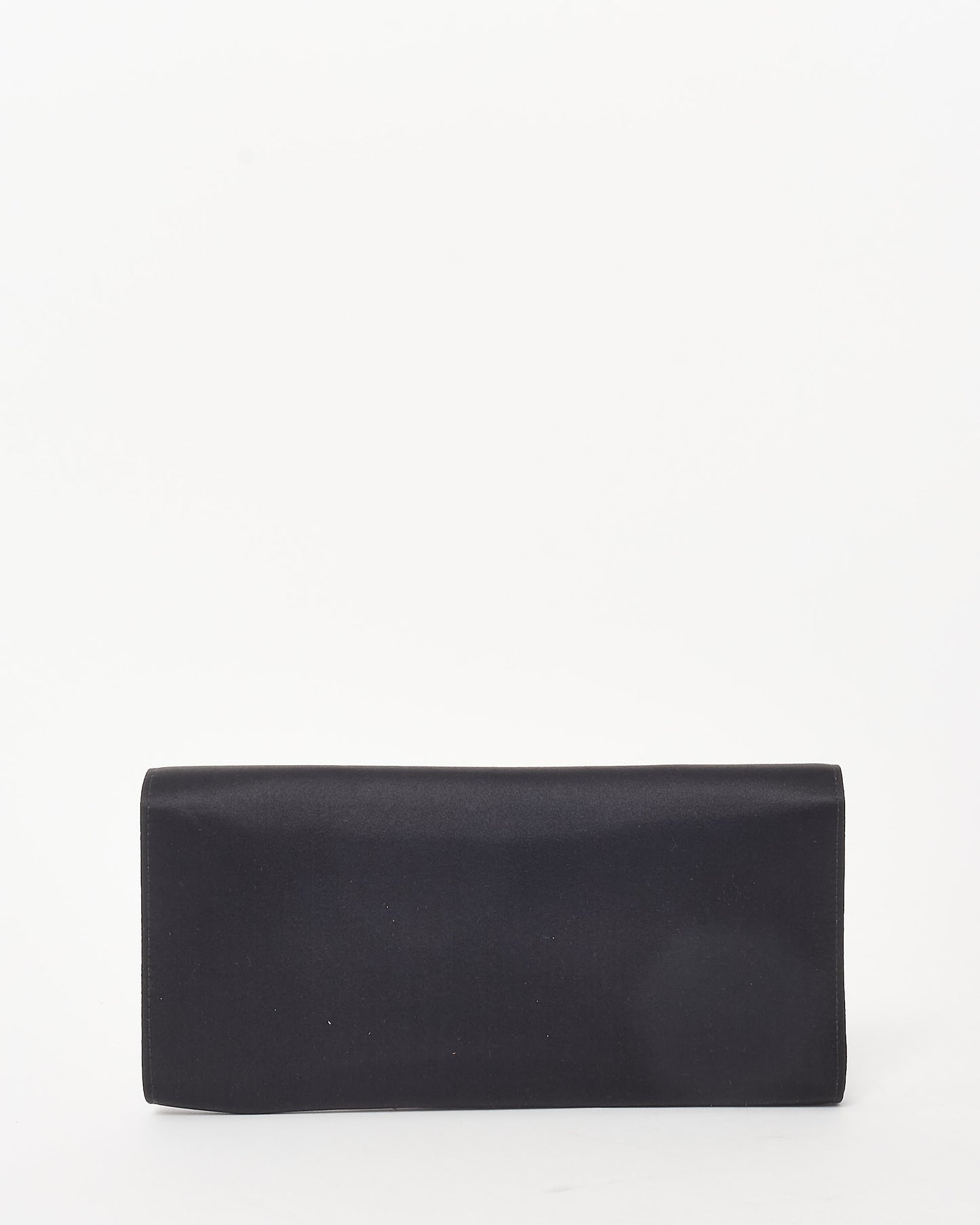 Saint Laurent Black Satin Muse Clutch