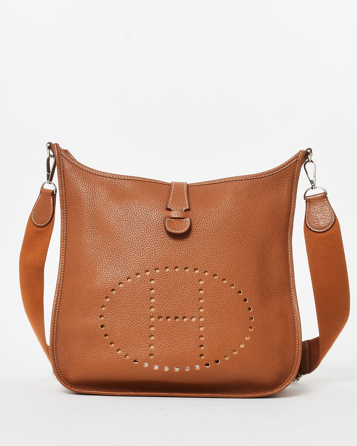 Hermès Tan (Gold) Clemence Leather Evelyne PM