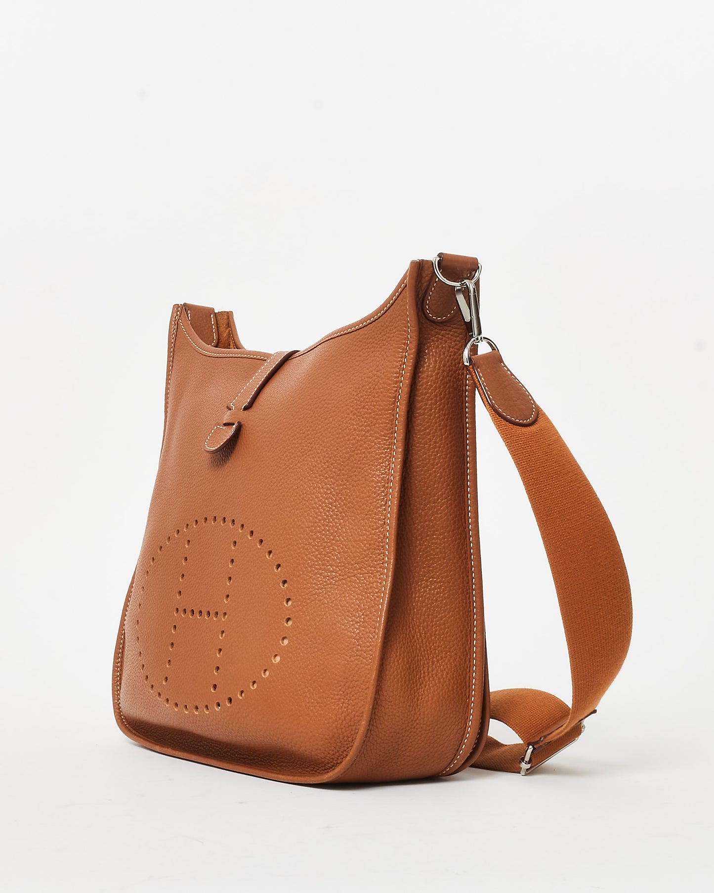 Hermès Tan (Gold) Clemence Leather Evelyne PM