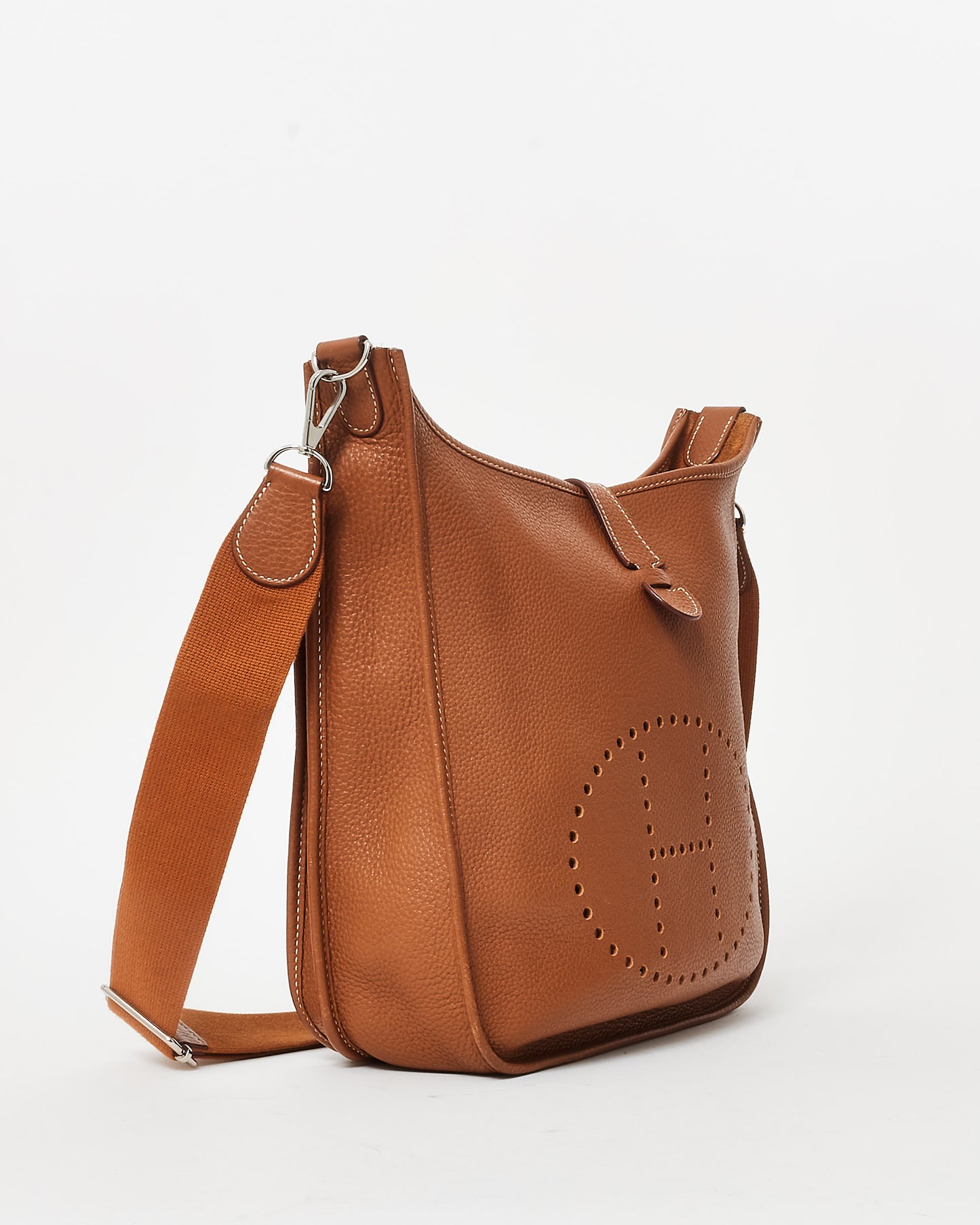 Hermès Tan (Gold) Clemence Leather Evelyne PM