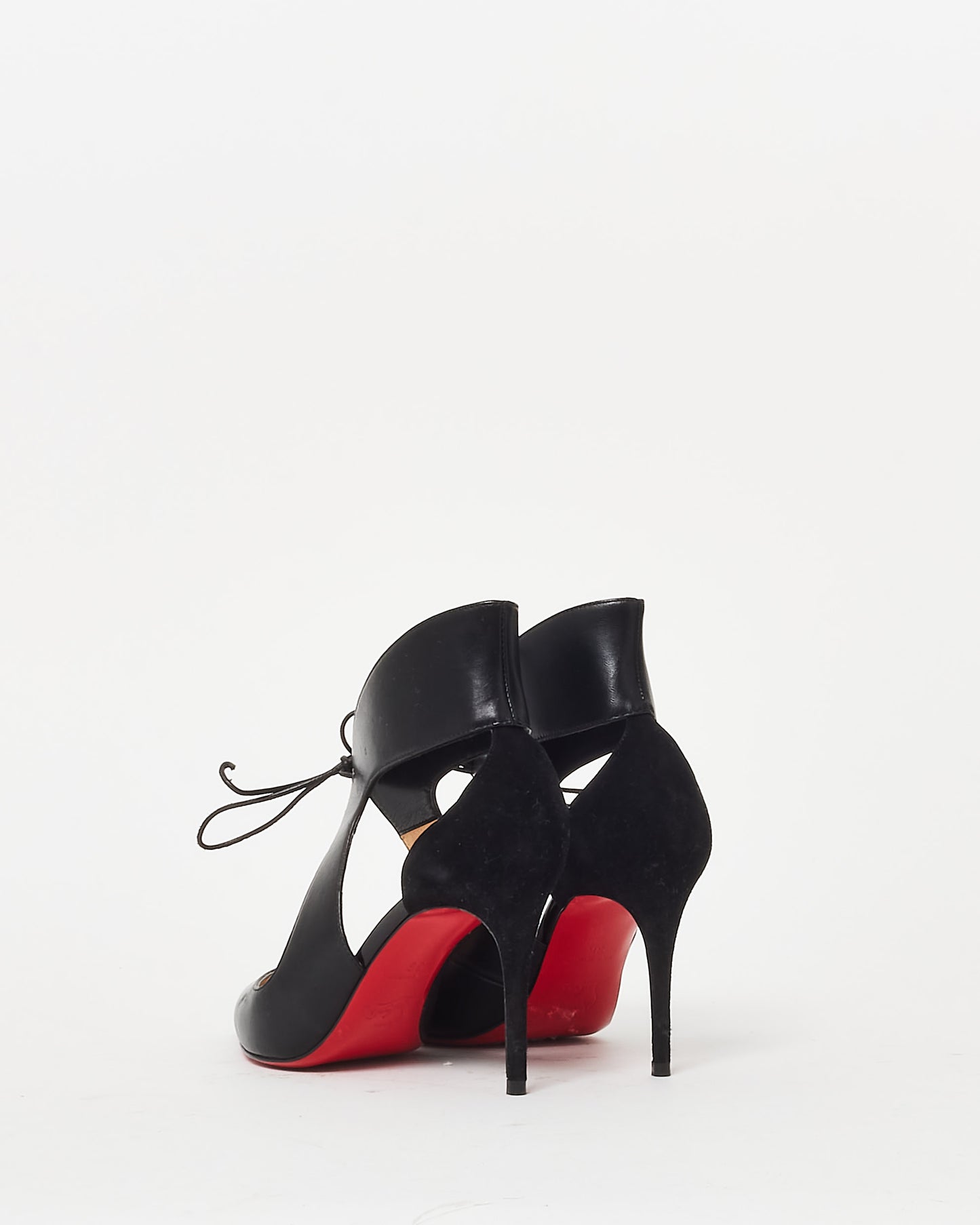 Christian Louboutin Escarpins à lacets en cuir noir - 36