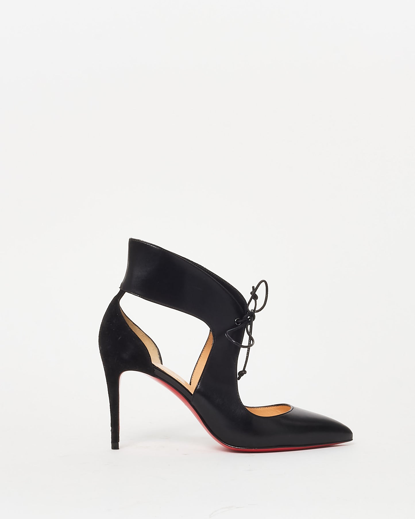 Christian Louboutin Escarpins à lacets en cuir noir - 36