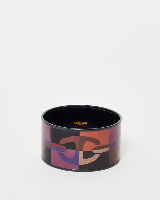 Hermès Purple and Brown Optique Chaine D'Ancre PVC Extra Wide Bangle