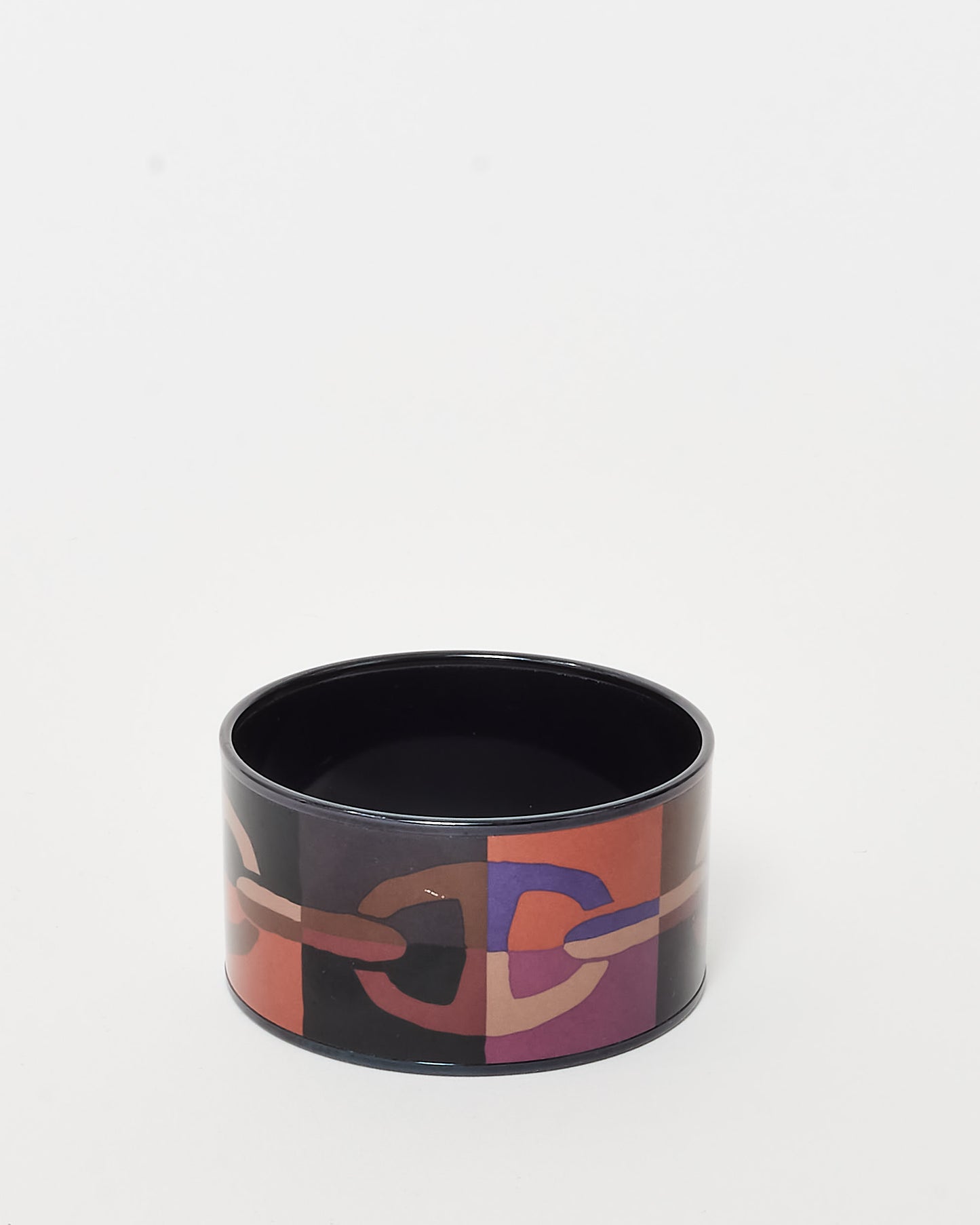 Hermès Purple and Brown Optique Chaine D'Ancre PVC Extra Wide Bangle