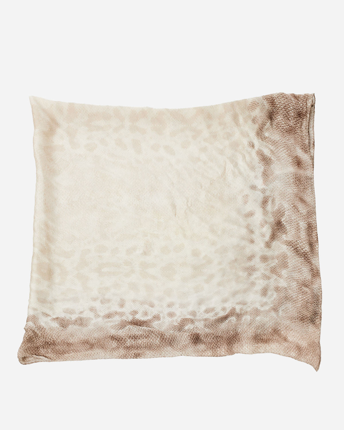 Gucci Beige/Grey Python Effect Logo Silk Scarf