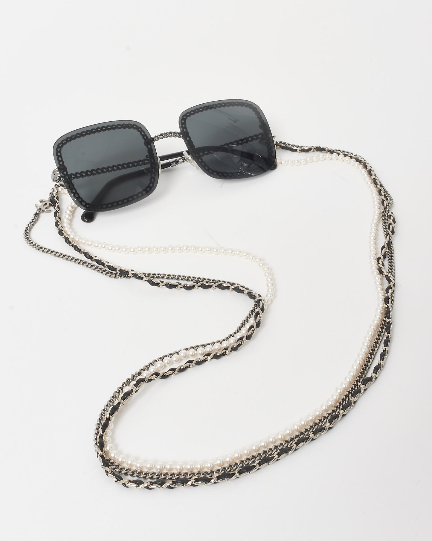 Chanel Black Rimless Square Chain C.108/S4 Sunglasses