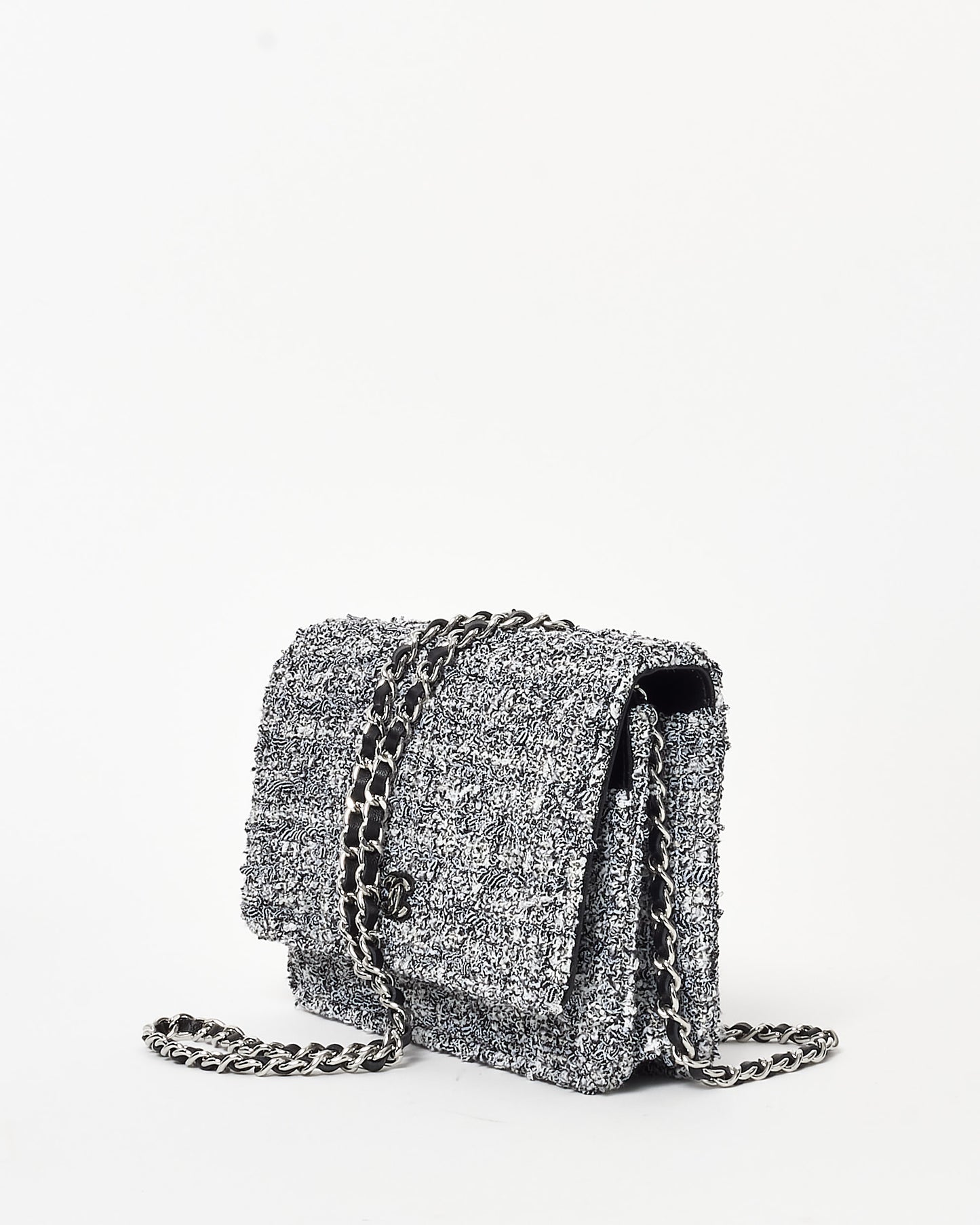 Chanel Black & White Tweed Wallet On Chain SHW