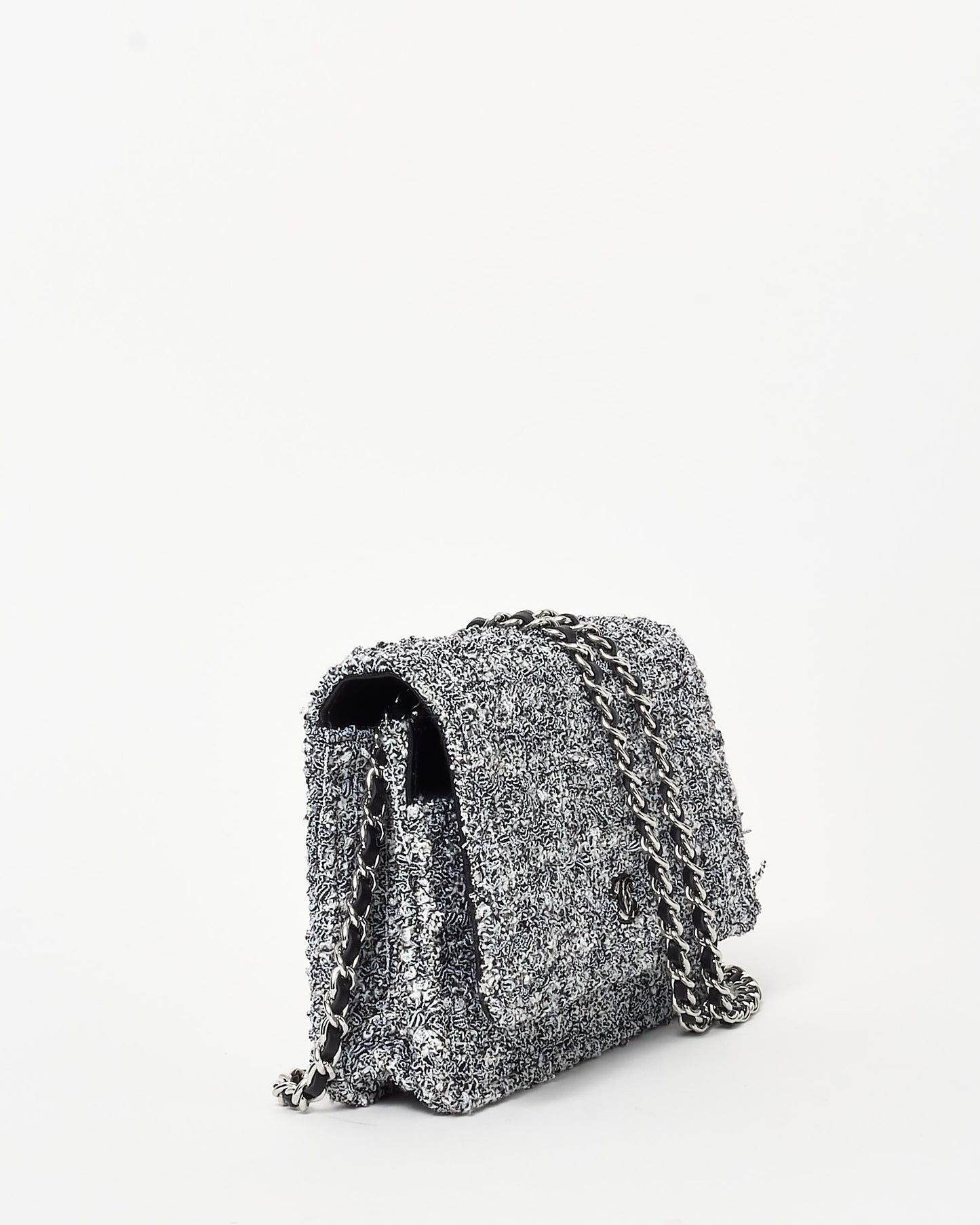 Chanel Black & White Tweed Wallet On Chain SHW