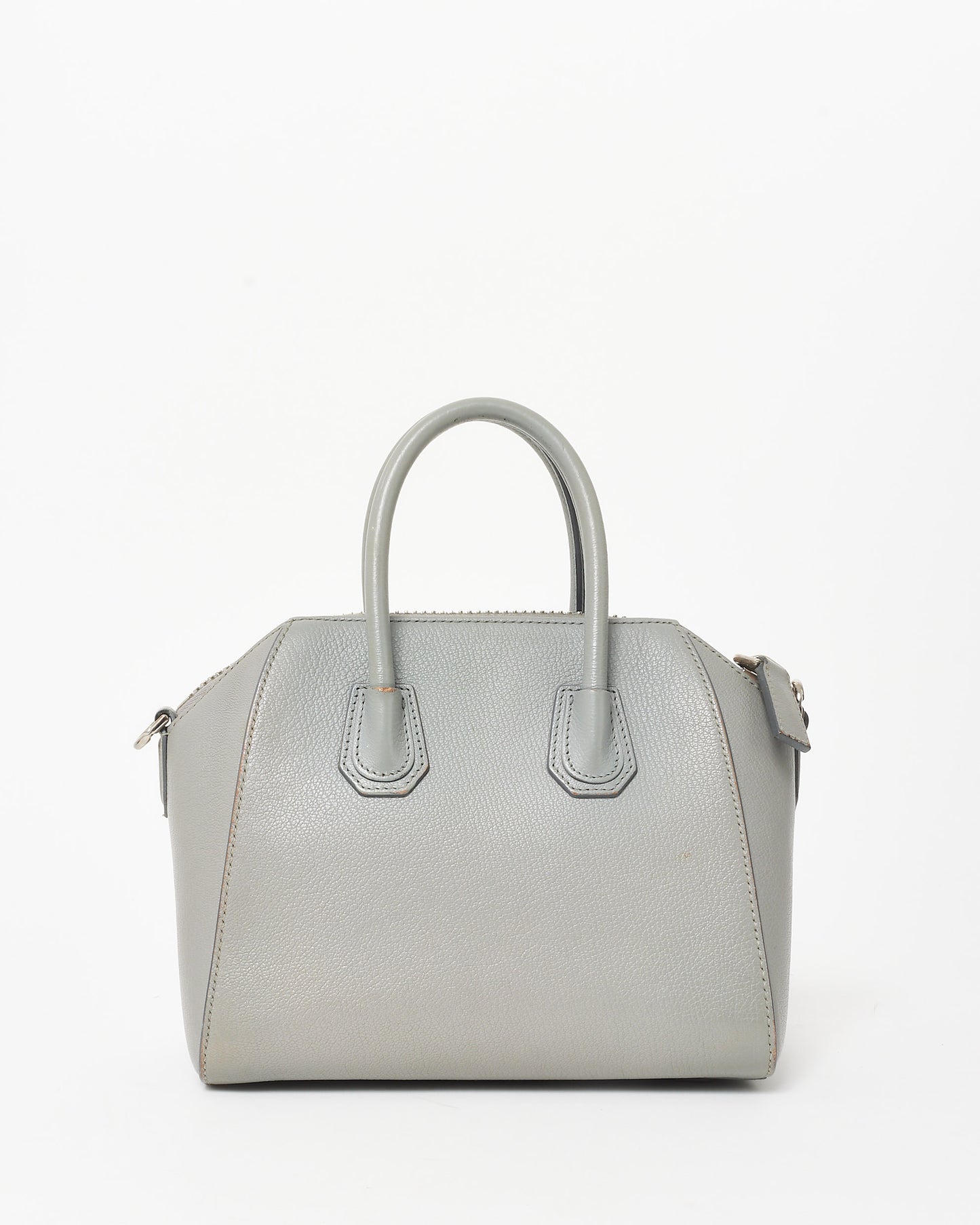 Givenchy Grey Grained Leather Leather Mini Antigona Bag