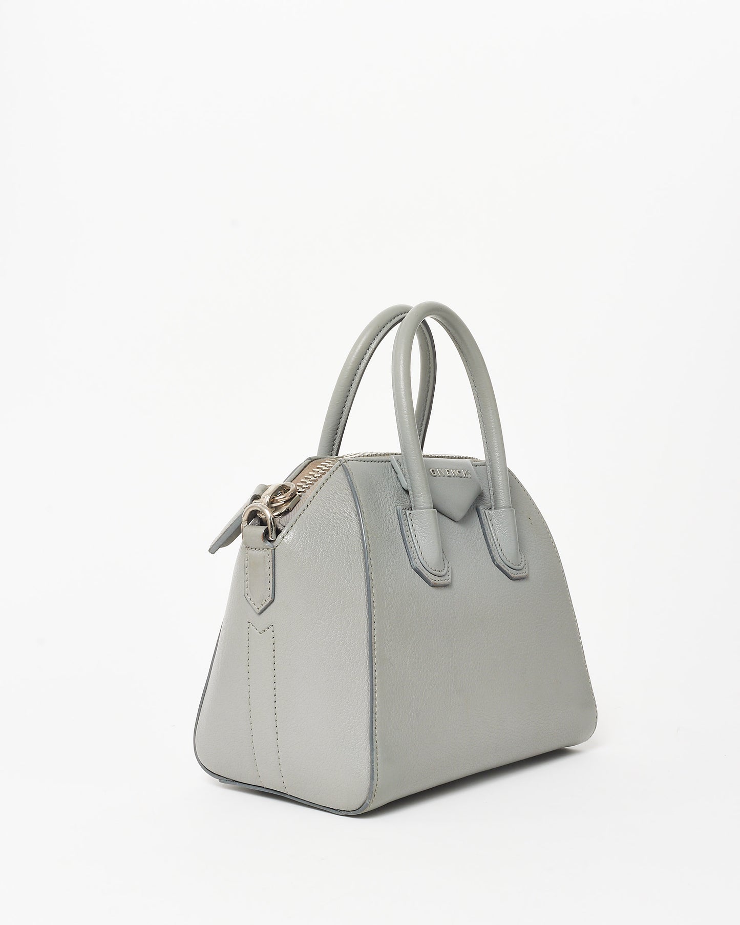 Givenchy Grey Grained Leather Leather Mini Antigona Bag