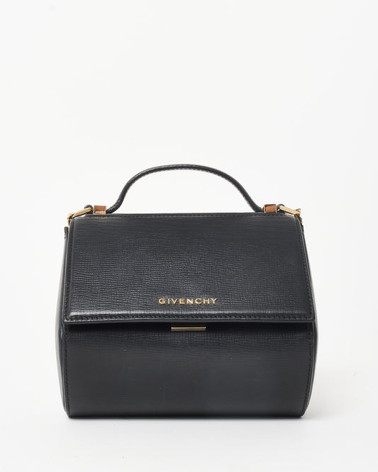 Givenchy Black Grained Leather Mini Pandora Box Crossbody Bag